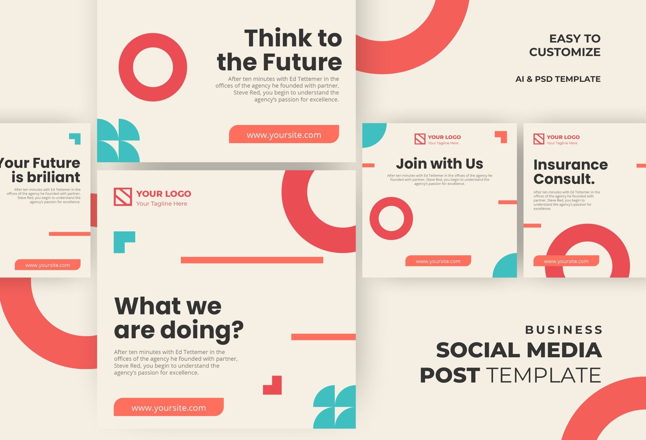 Red & Orange Creative Business Instagram Post Template