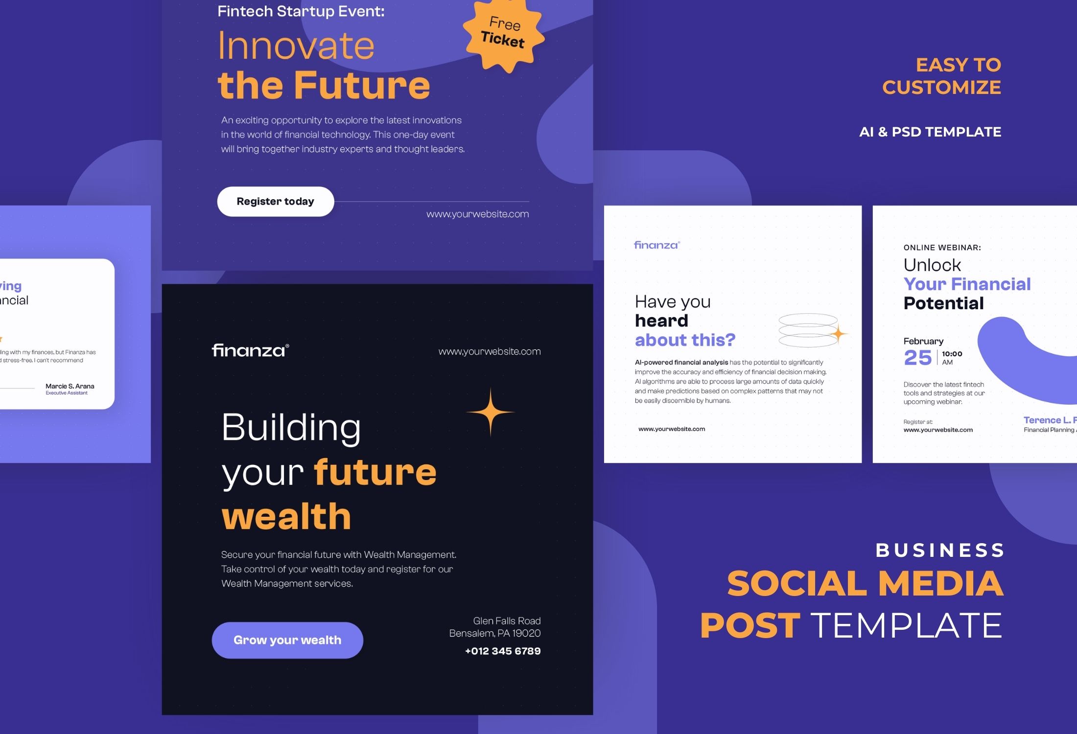 Black & Blue Modern Business Innovation Instagram Post Template