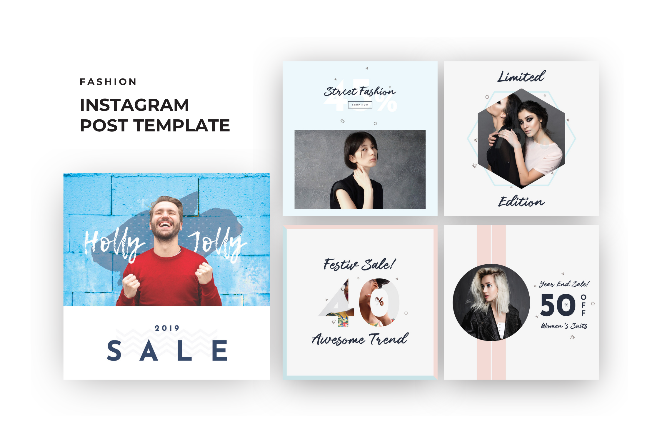 White Minimal Street Fashion Sale Instagram Post Template