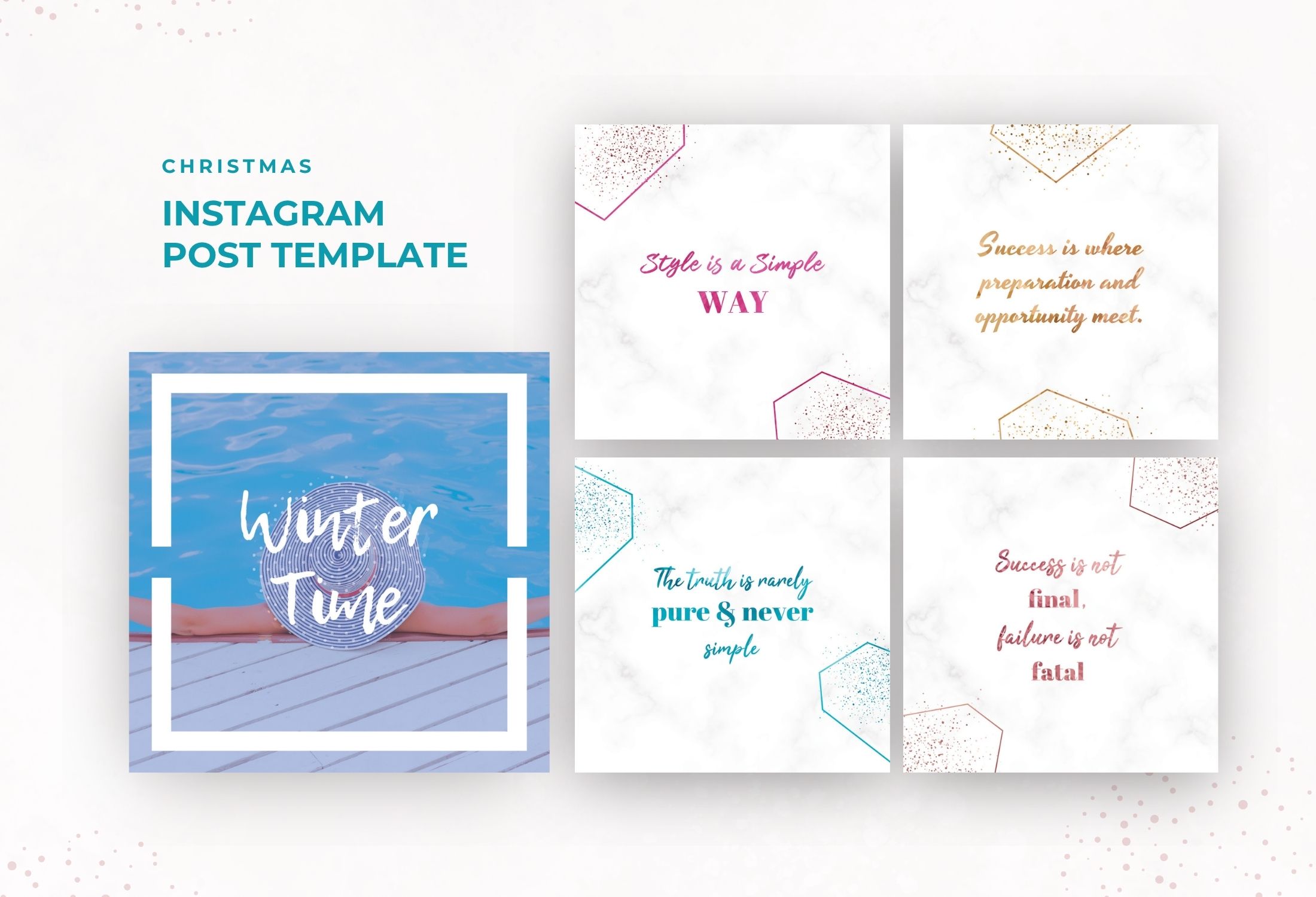 White Creative Winter Christmas Quotes Instagram Post Template