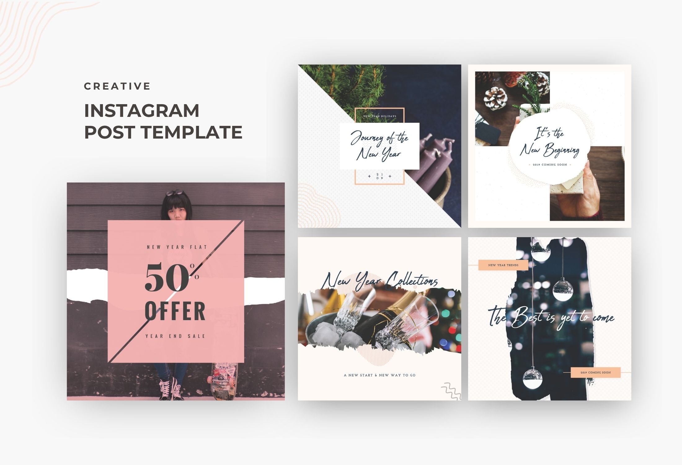White Creative Fashion New Year Sale Instagram Post Template