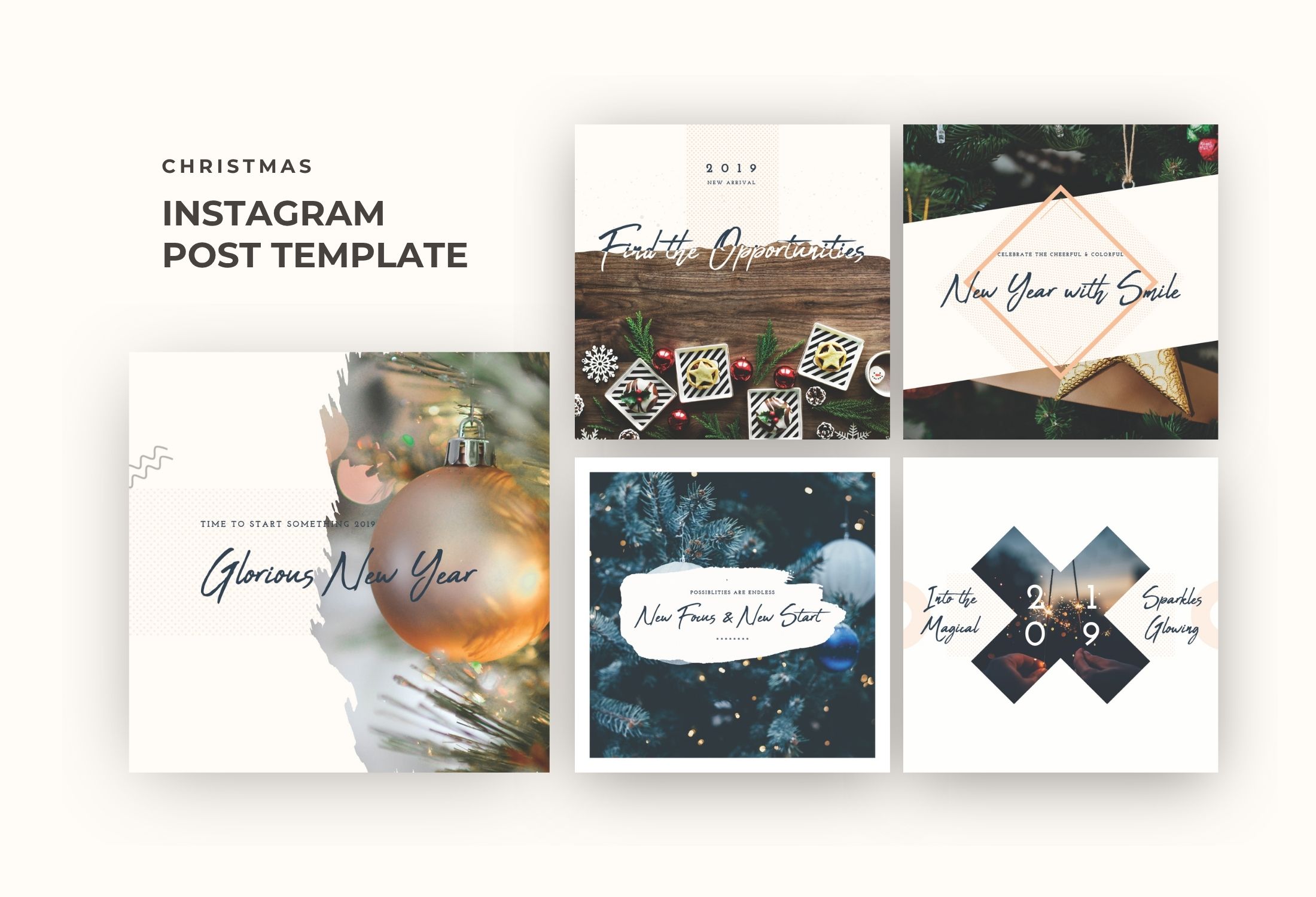 White Creative Winter Christmas Quote Instagram Post Template