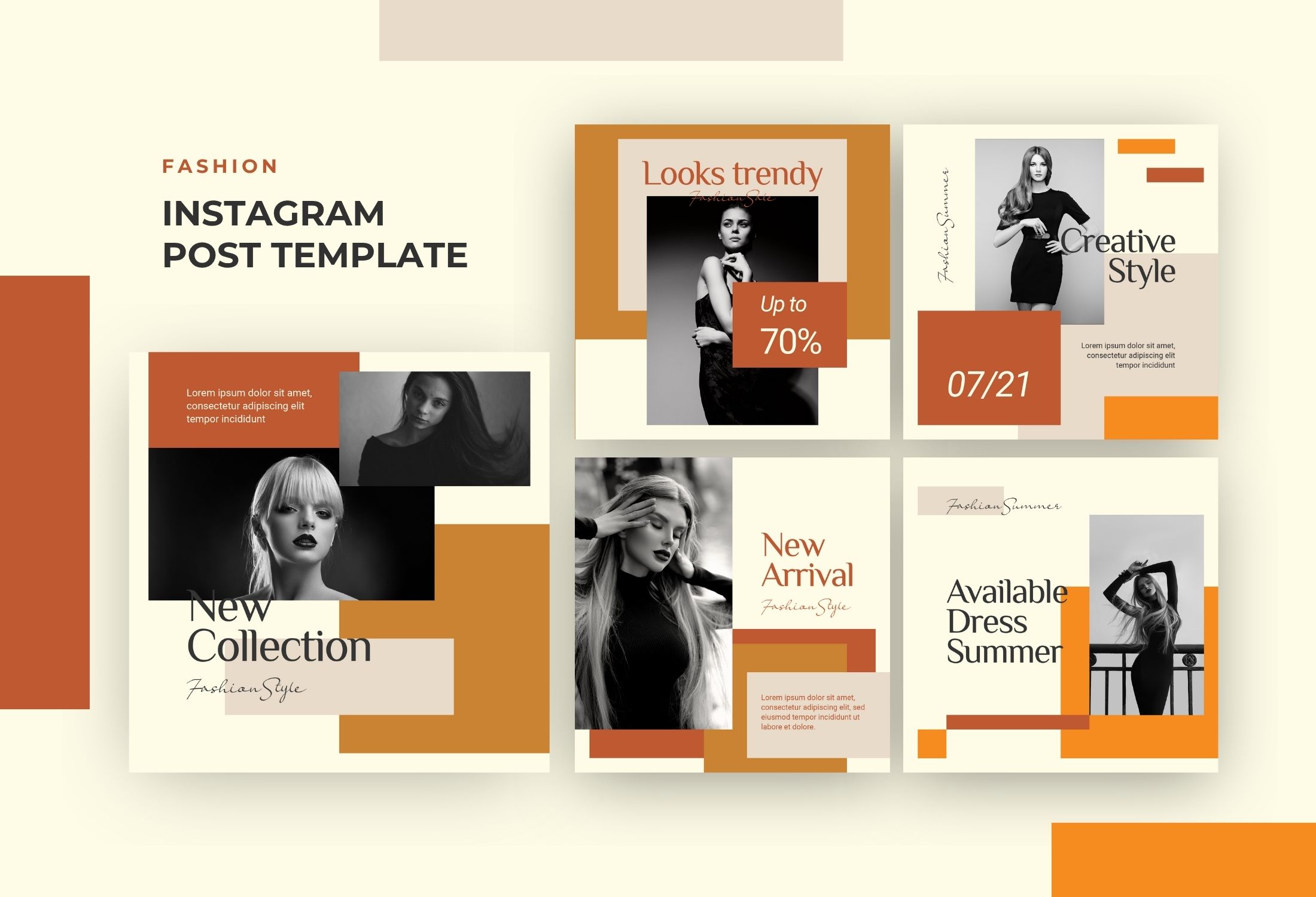 White & Brown Modern Minimal Fashion Sale Instagram Post Template