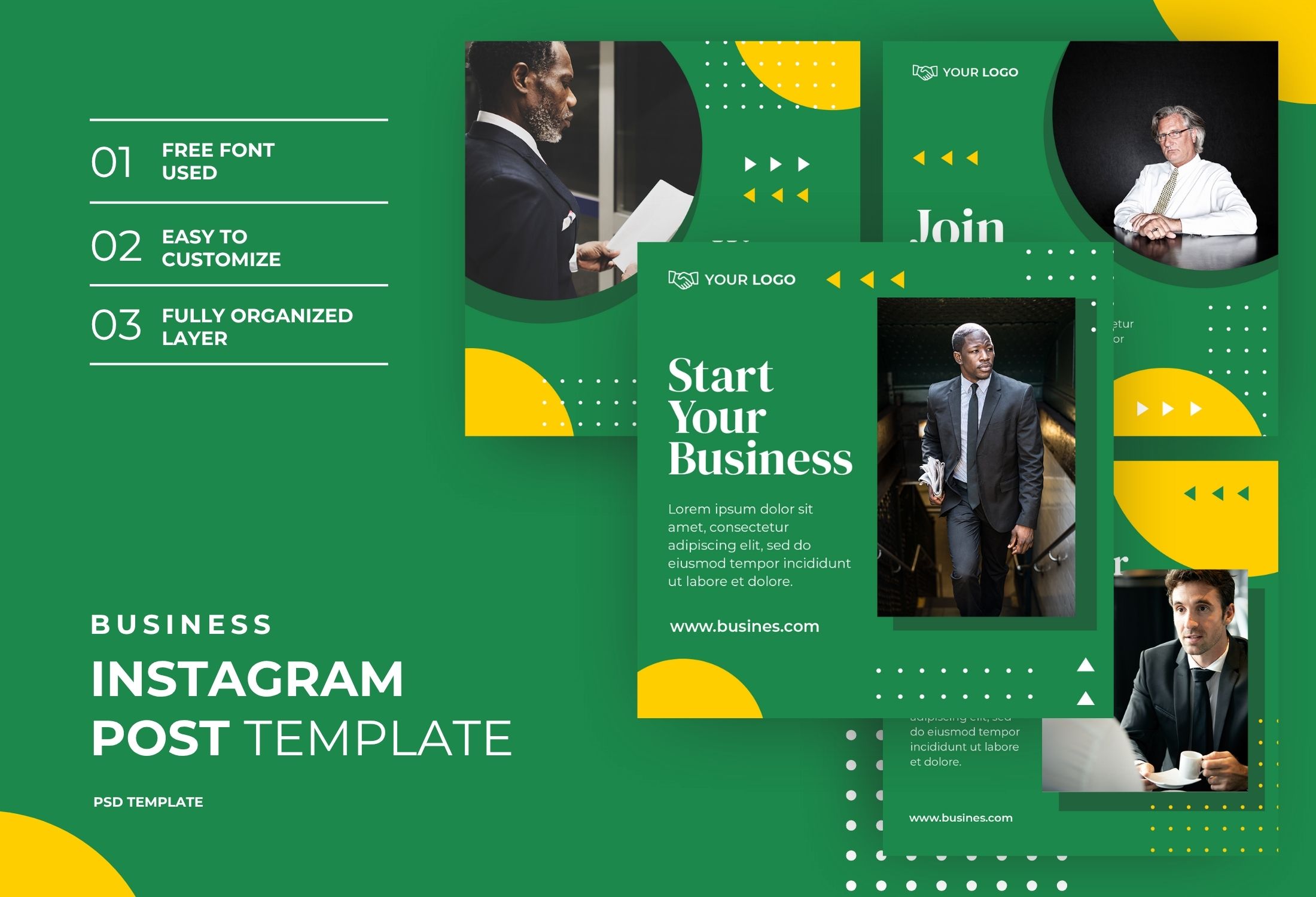 Green & Yellow Creative Business Instagram Post Template