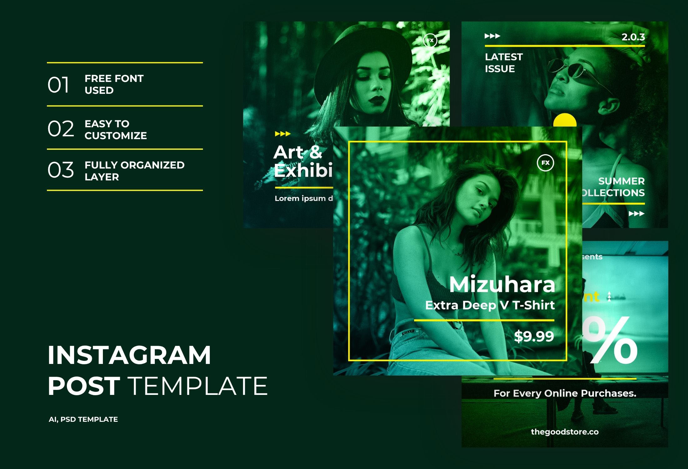 Green Minimal Fashion Sale Instagram Post Template