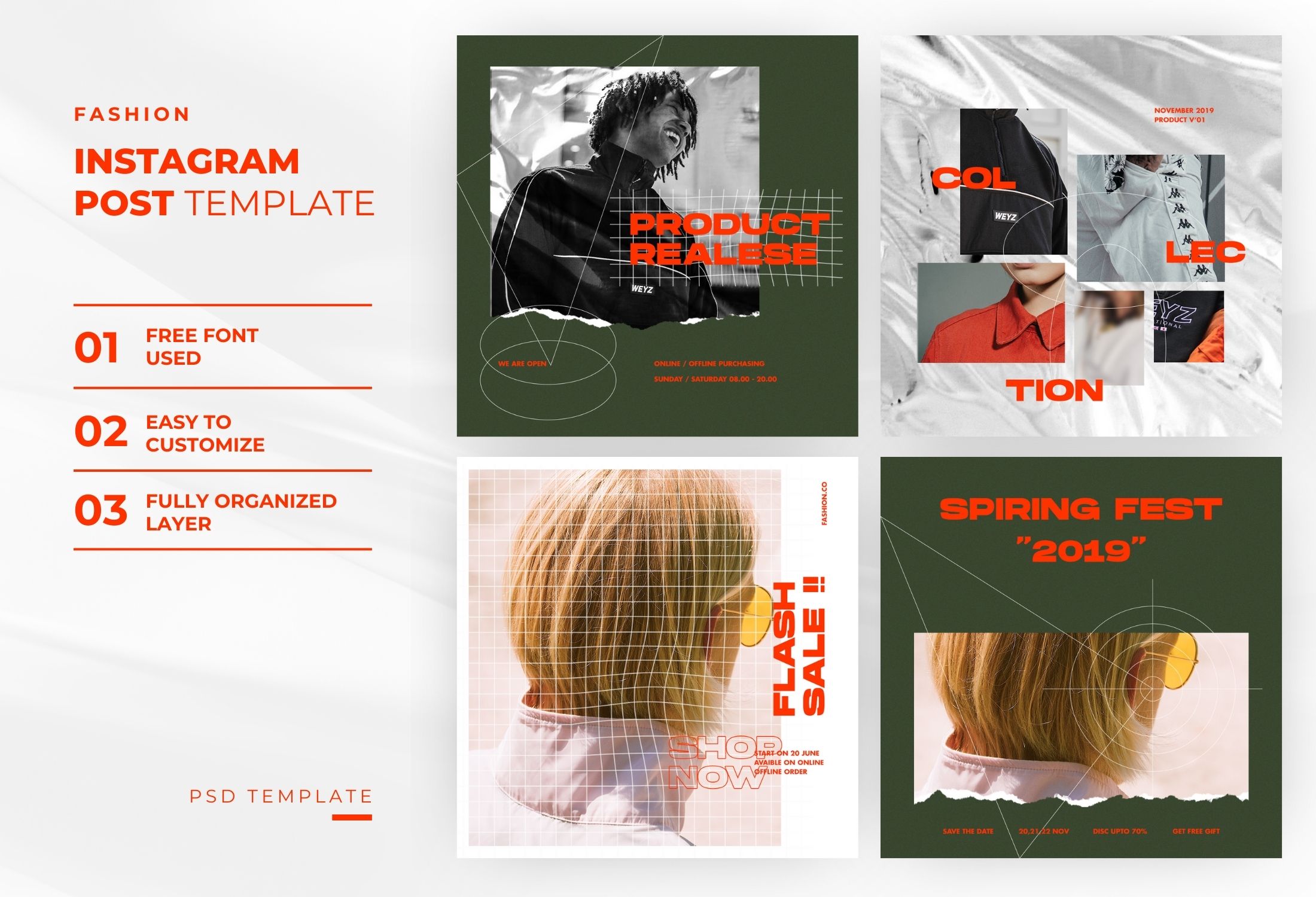 Red & Green Modern Street Style Fashion Instagram Post Template