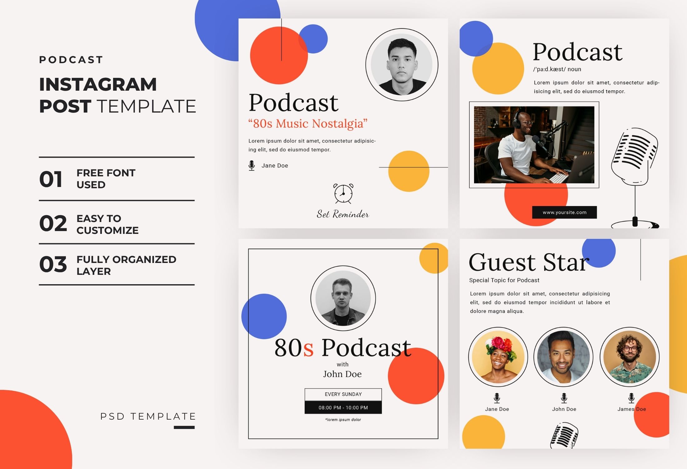 White Creative Music Podcast Instagram Post Template