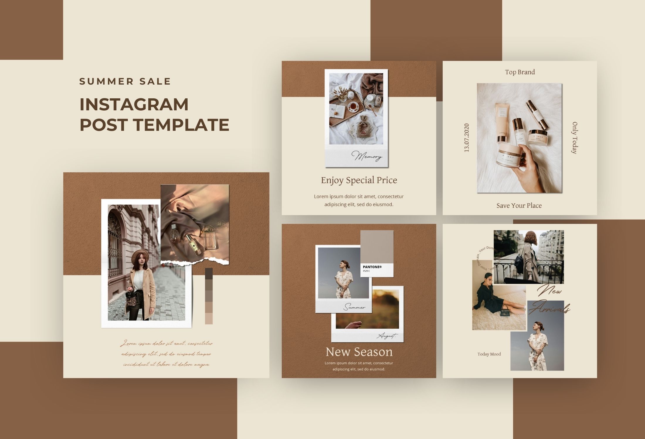 Brown And Beige Elegant Fashion Promo Instagram Post Template