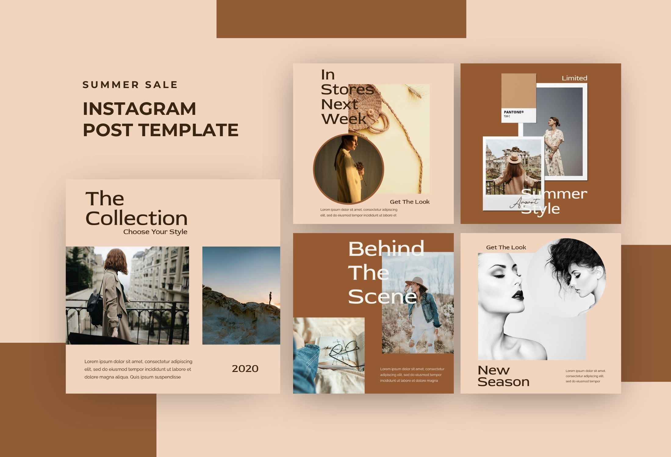 Brown Minimalist Fashion Campaign Instagram Post Template