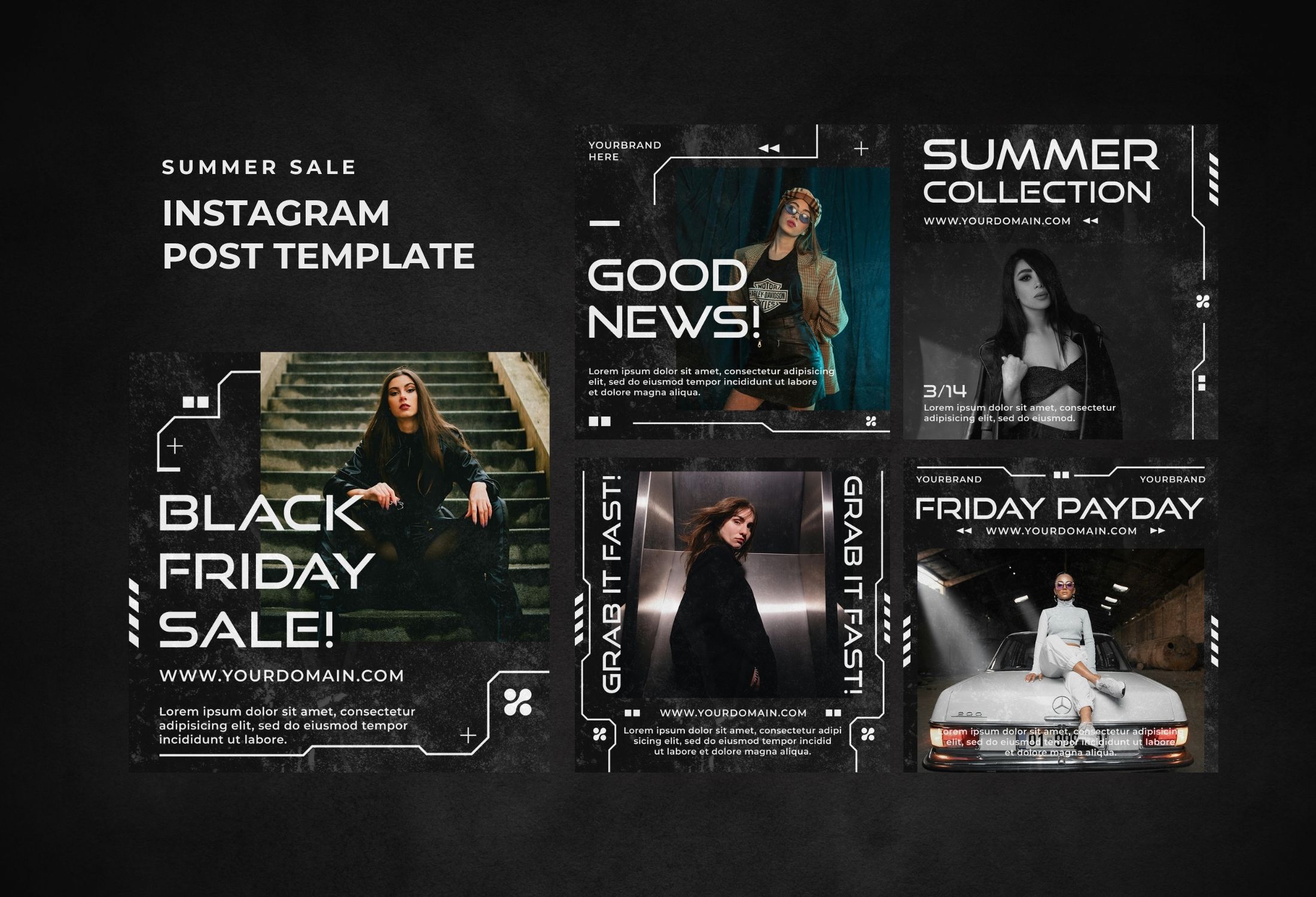 Black And White Bold Fashion Sale Instagram Post Template