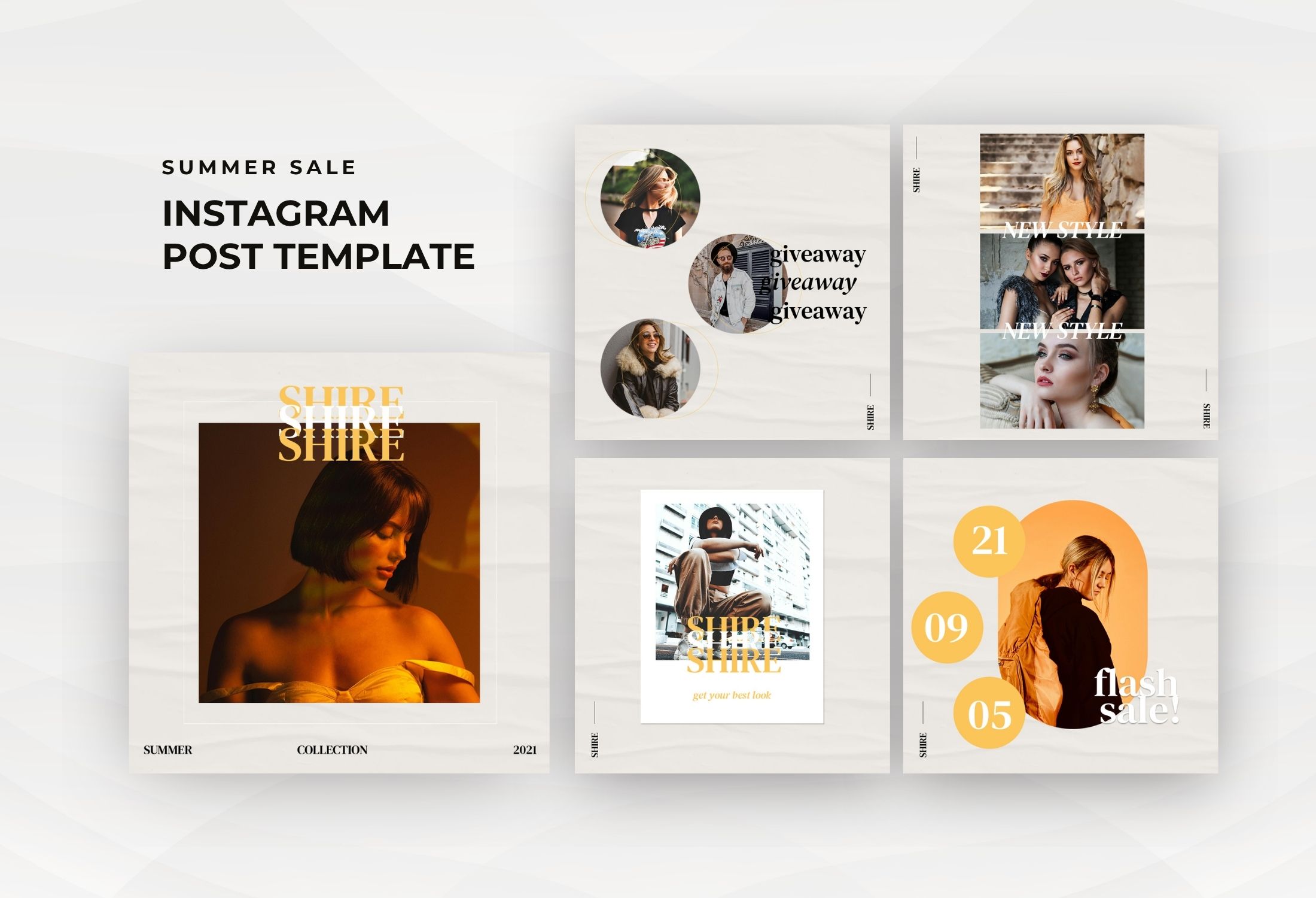 White And Orange Modern Fashion Collection Instagram Post Template