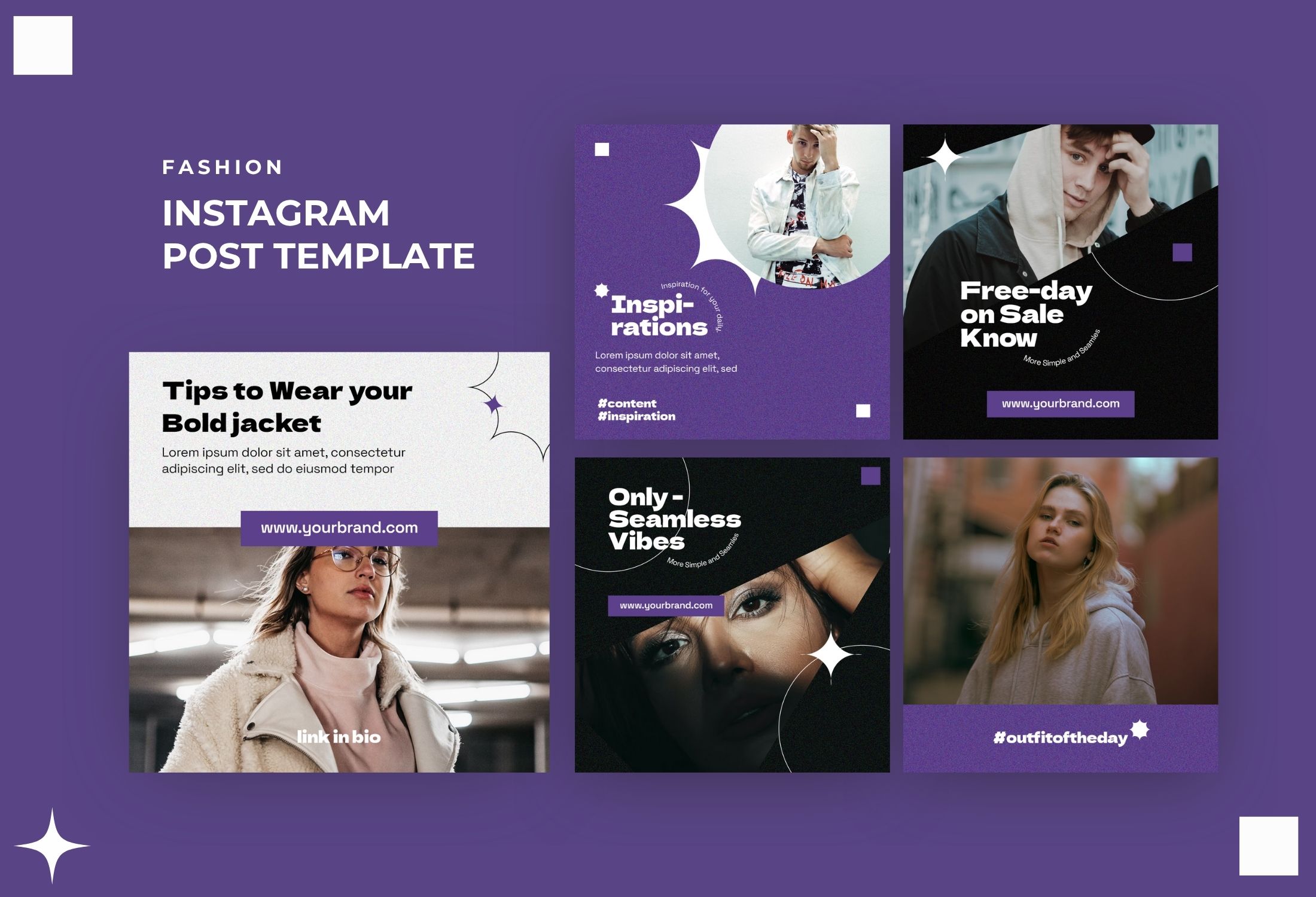 Purple Modern Fashion Inspiration Instagram Post Template