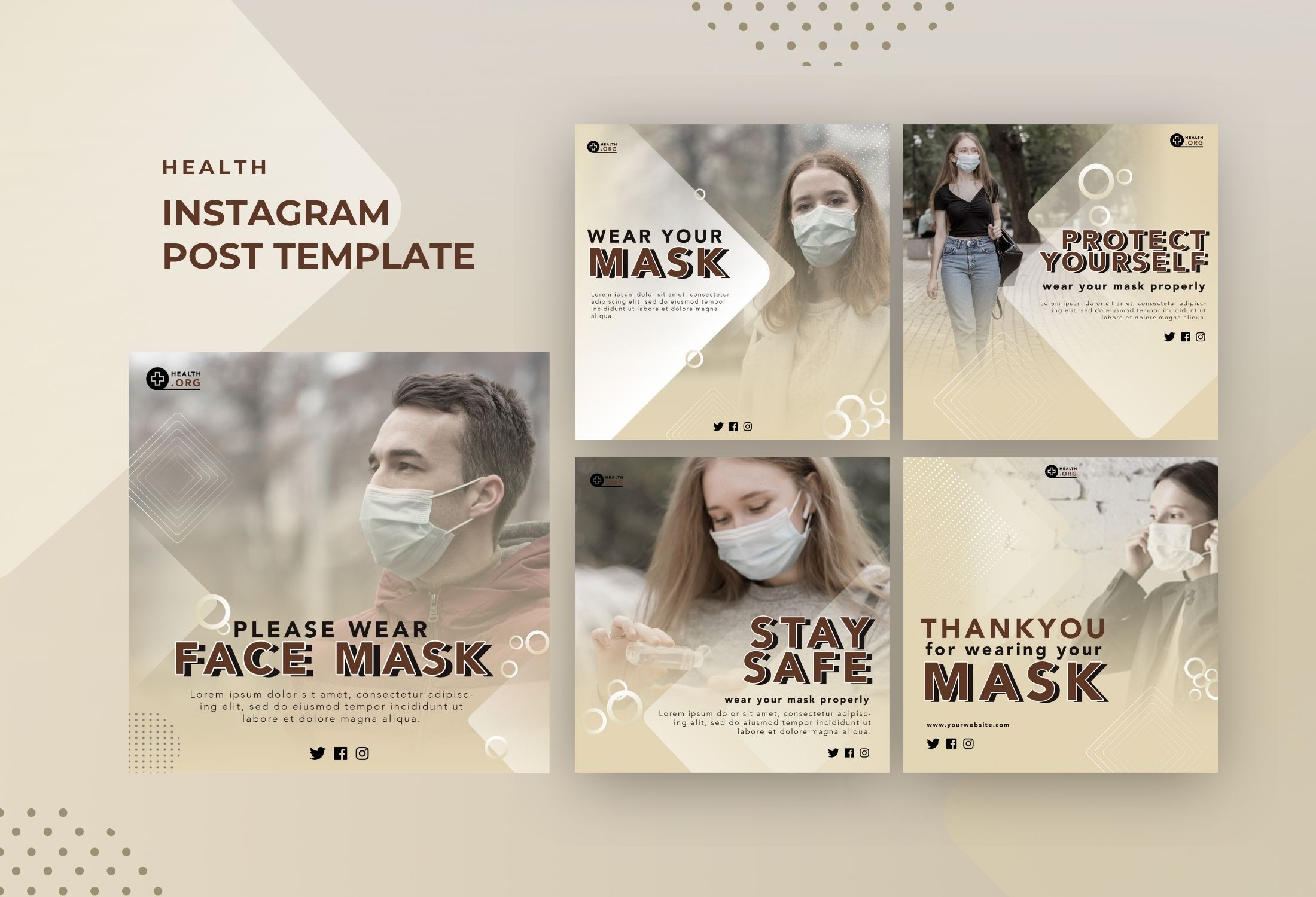 Beige Modern Health Awareness Instagram Post Template