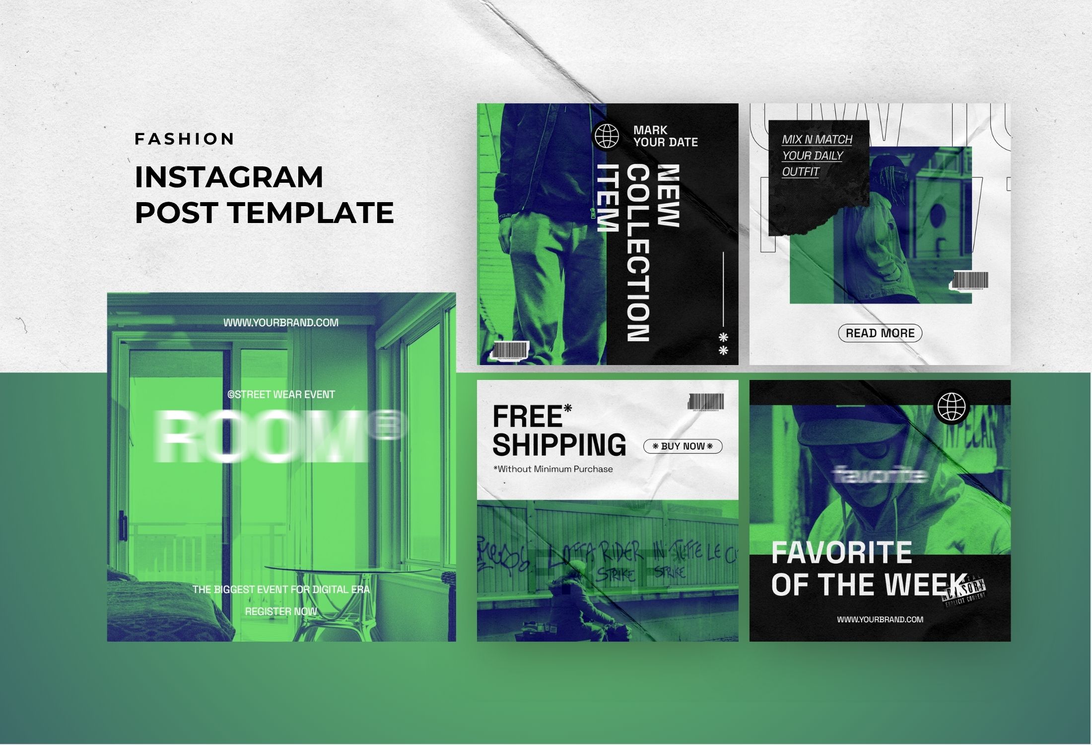 Green And Black Modern Fashion Campaign Instagram Post Template
