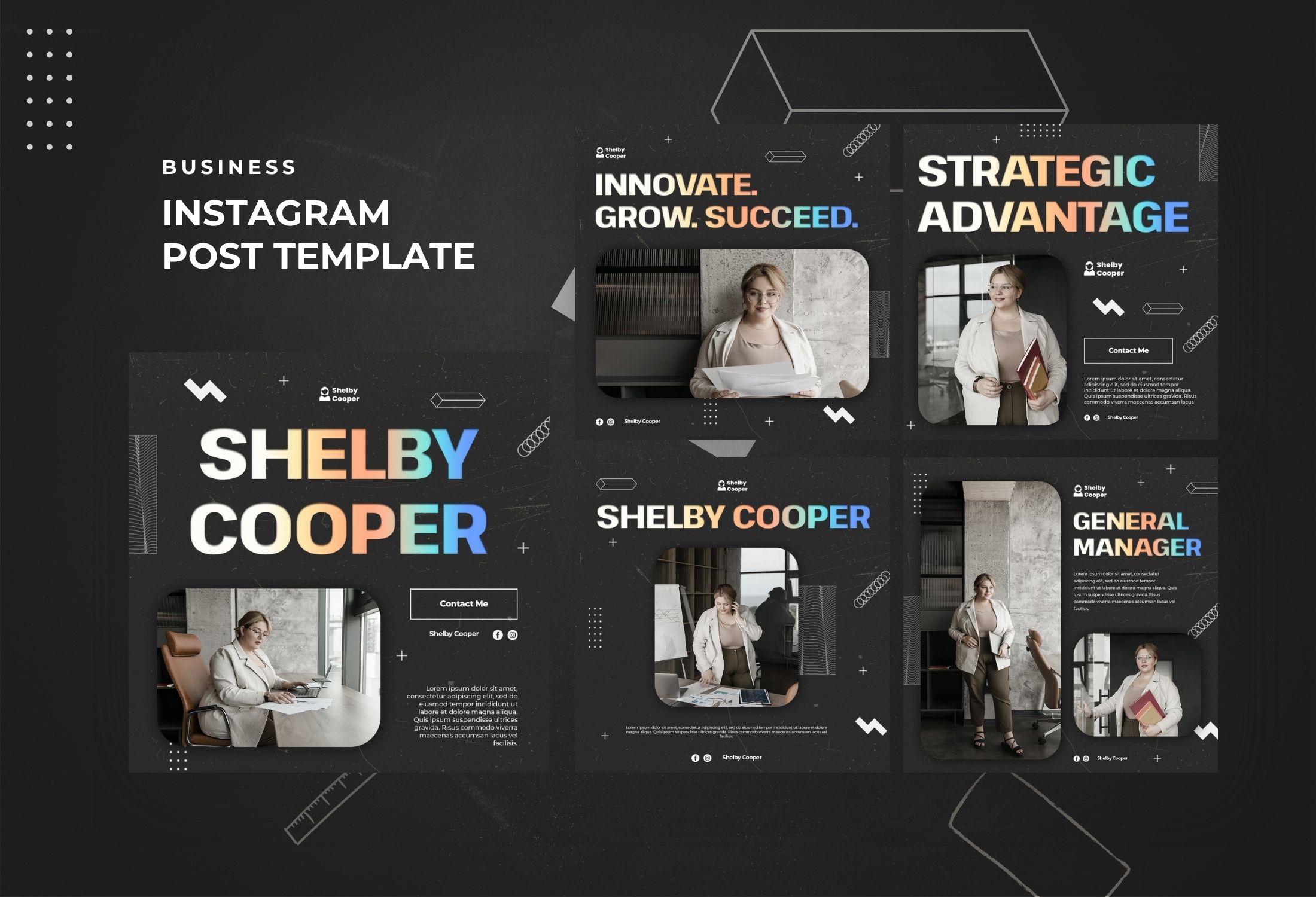 Black And Blue Modern Business Campaign Instagram Post Template