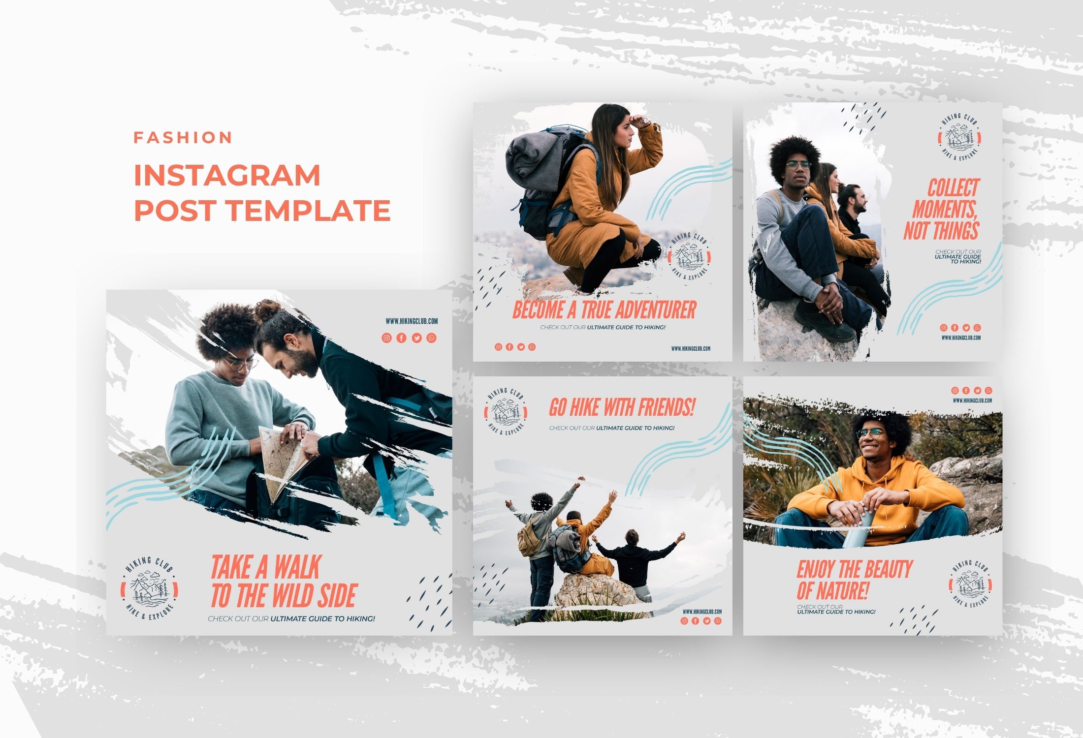 White And Orange Modern Adventure Campaign Instagram Post Template