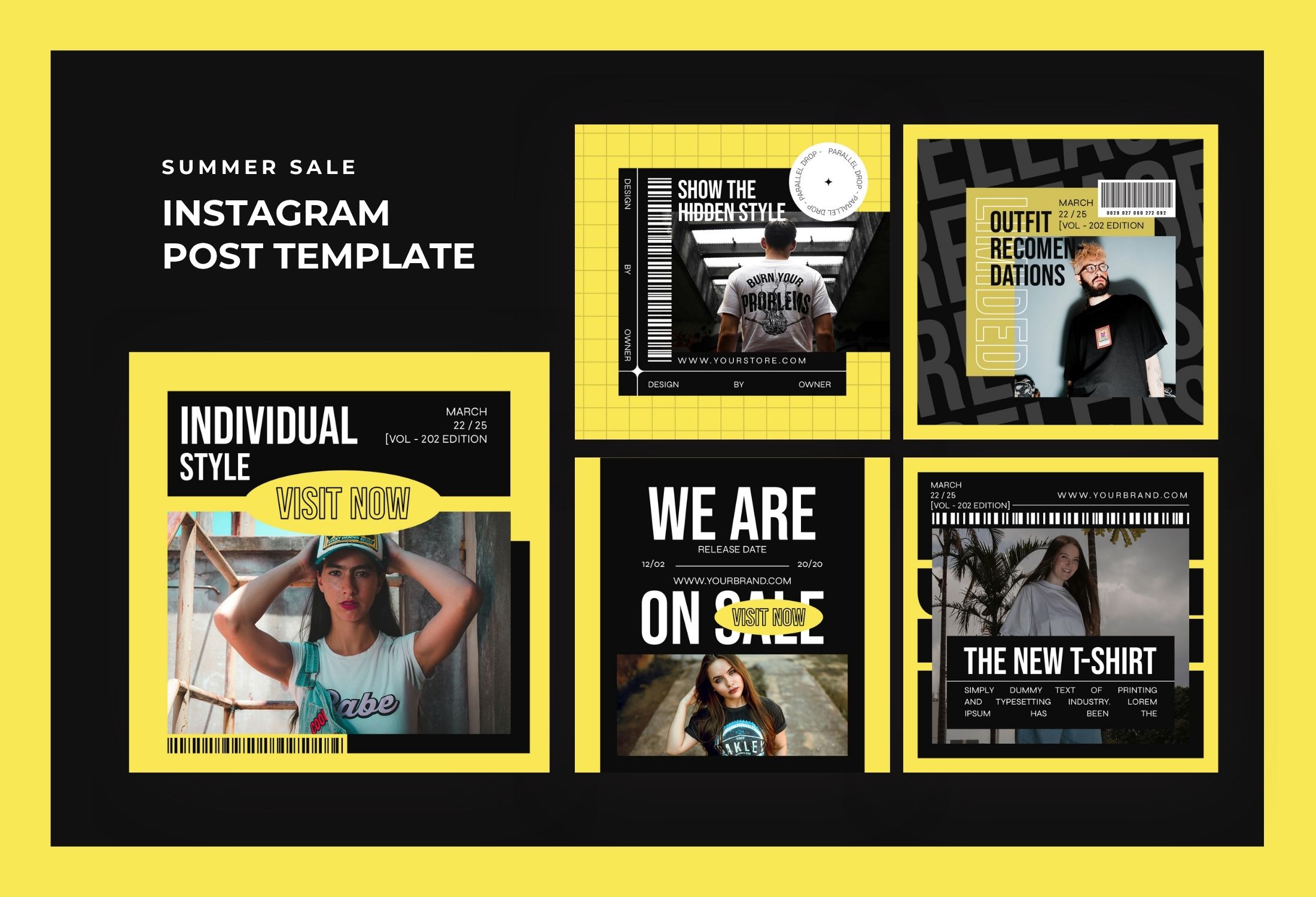 Yellow And Black Bold Fashion Sale Instagram Post Template