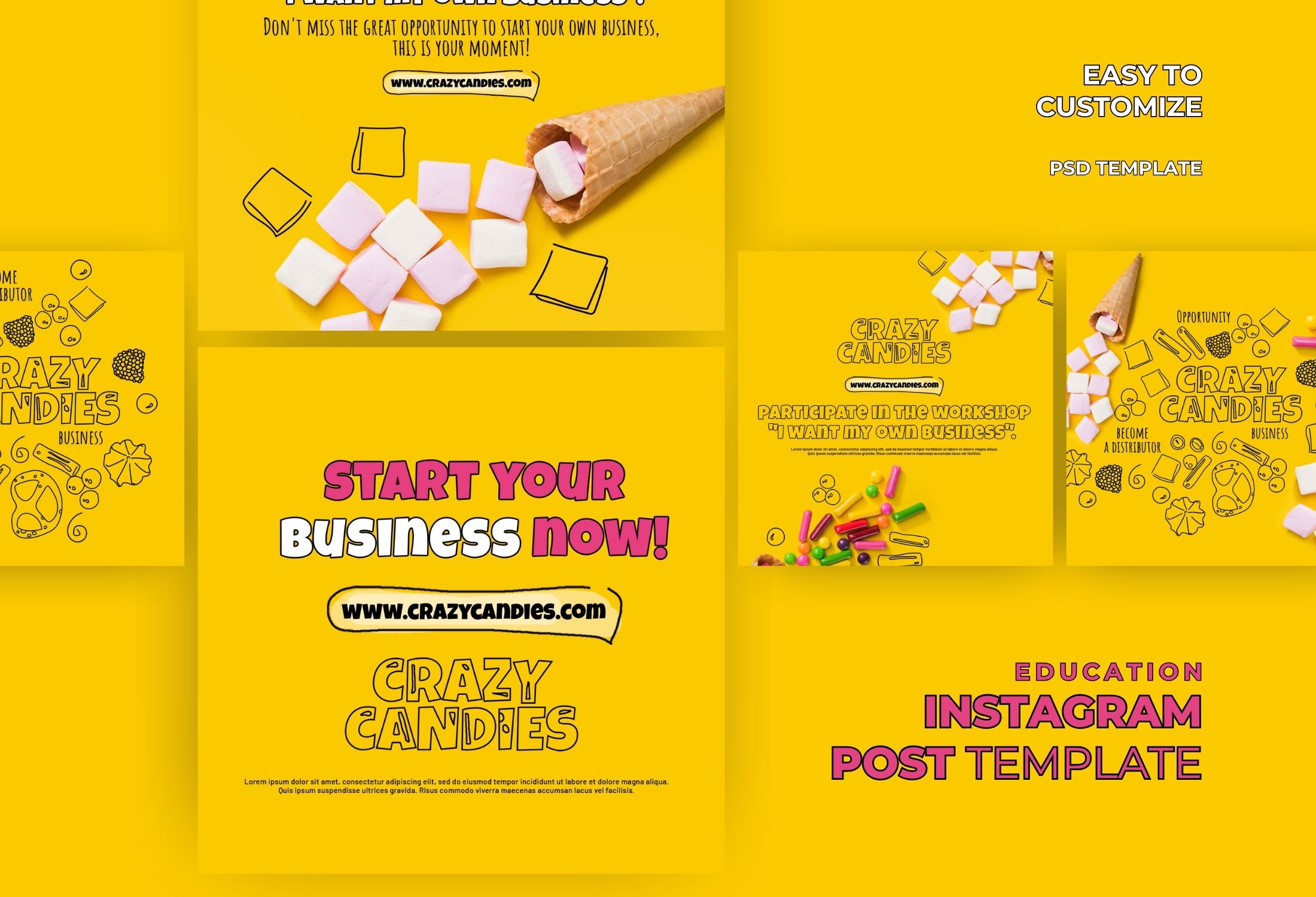 Yellow Bold Business Promotion Instagram Post Template