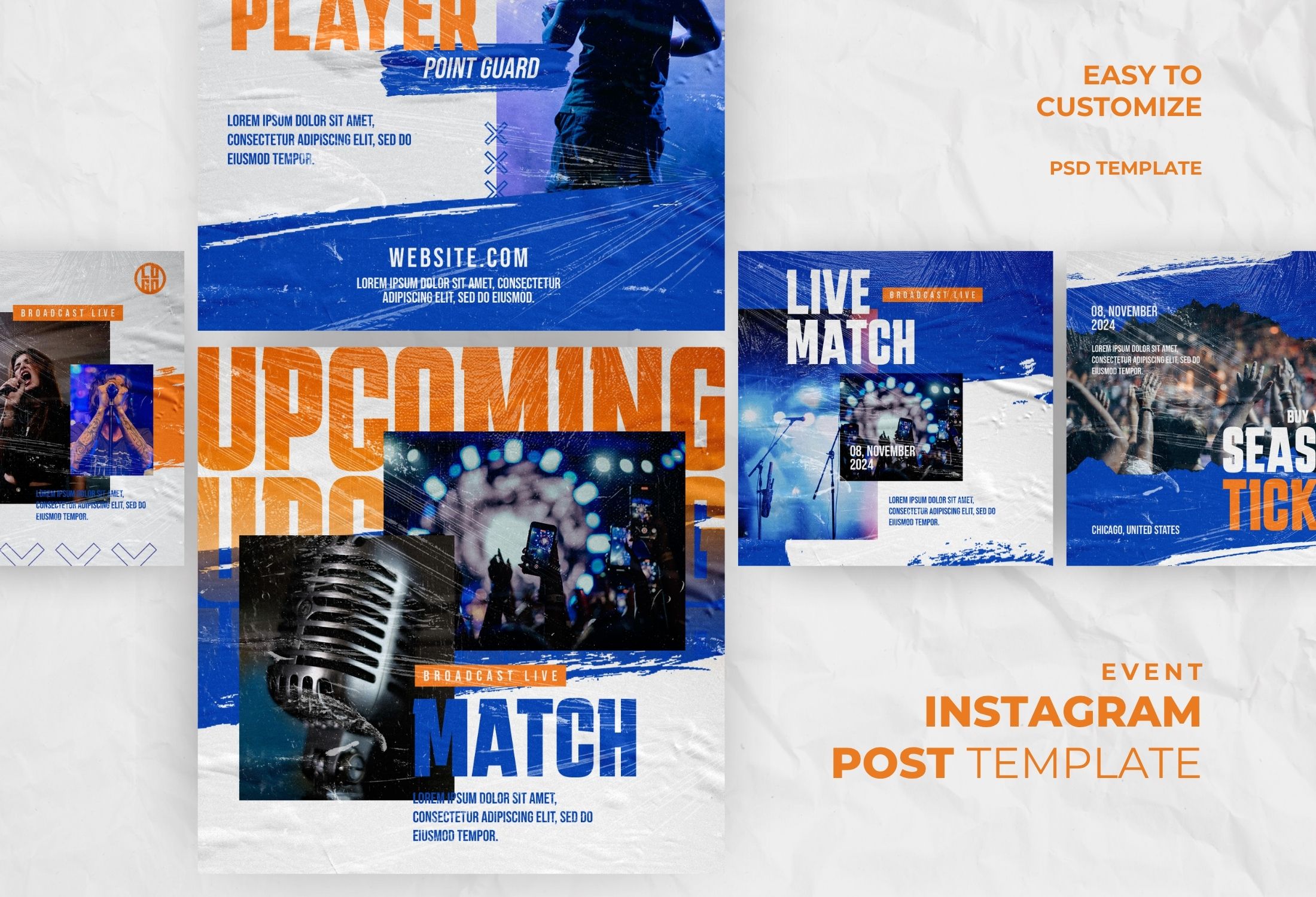 Blue And Orange Bold Event Promotion Instagram Post Template