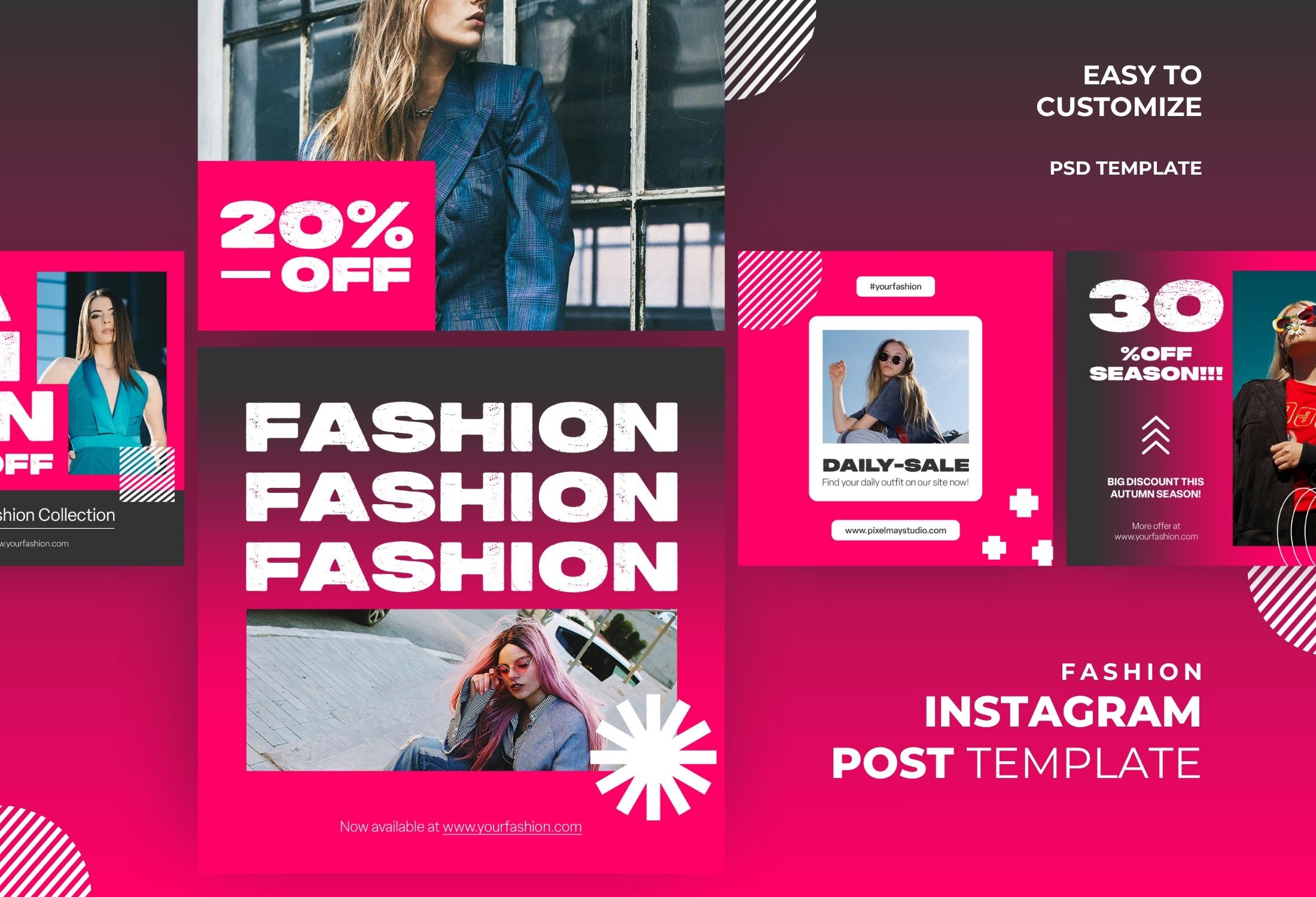Pink Modern Fashion Sale Instagram Post Template