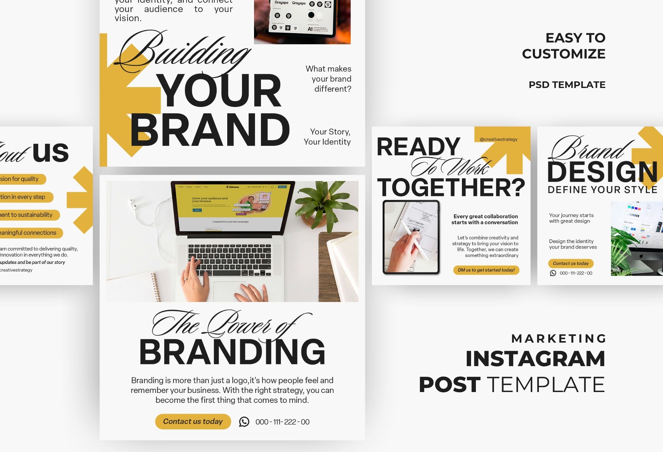 Yellow And White Professional Branding Campaign Instagram Post Template