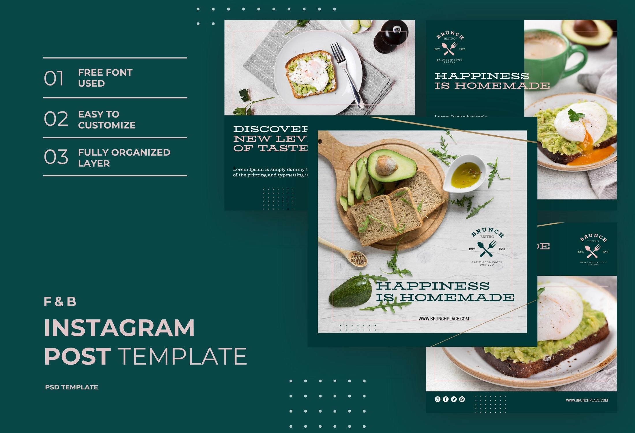 Green Modern Food Promotion Instagram Post Template