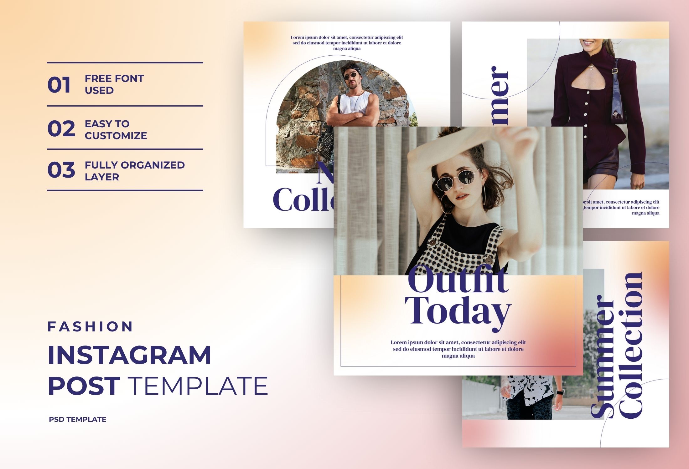 Orange And Purple Modern Fashion Campaign Instagram Post Template
