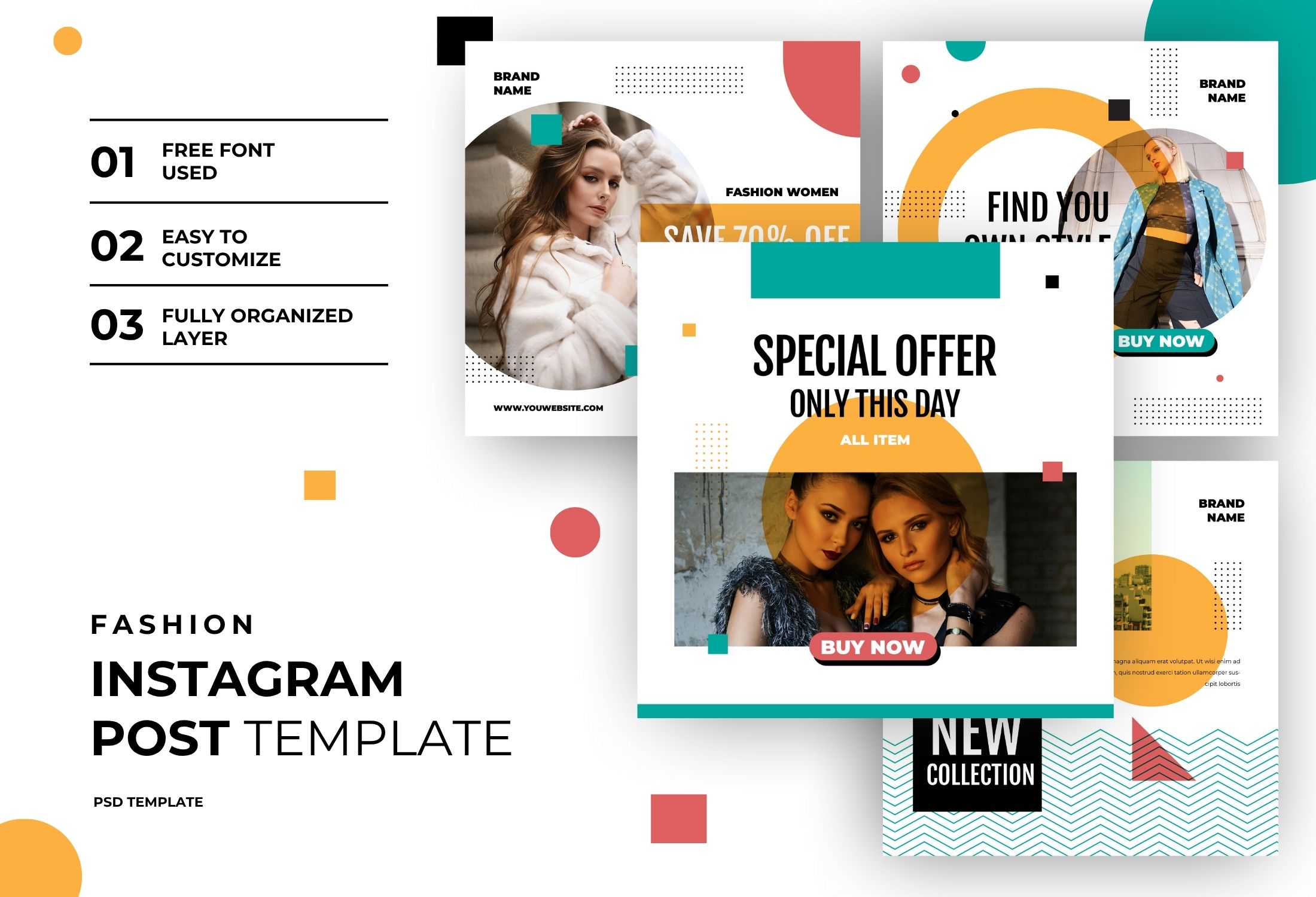 Orange And White Modern Fashion Promo Instagram Post Template