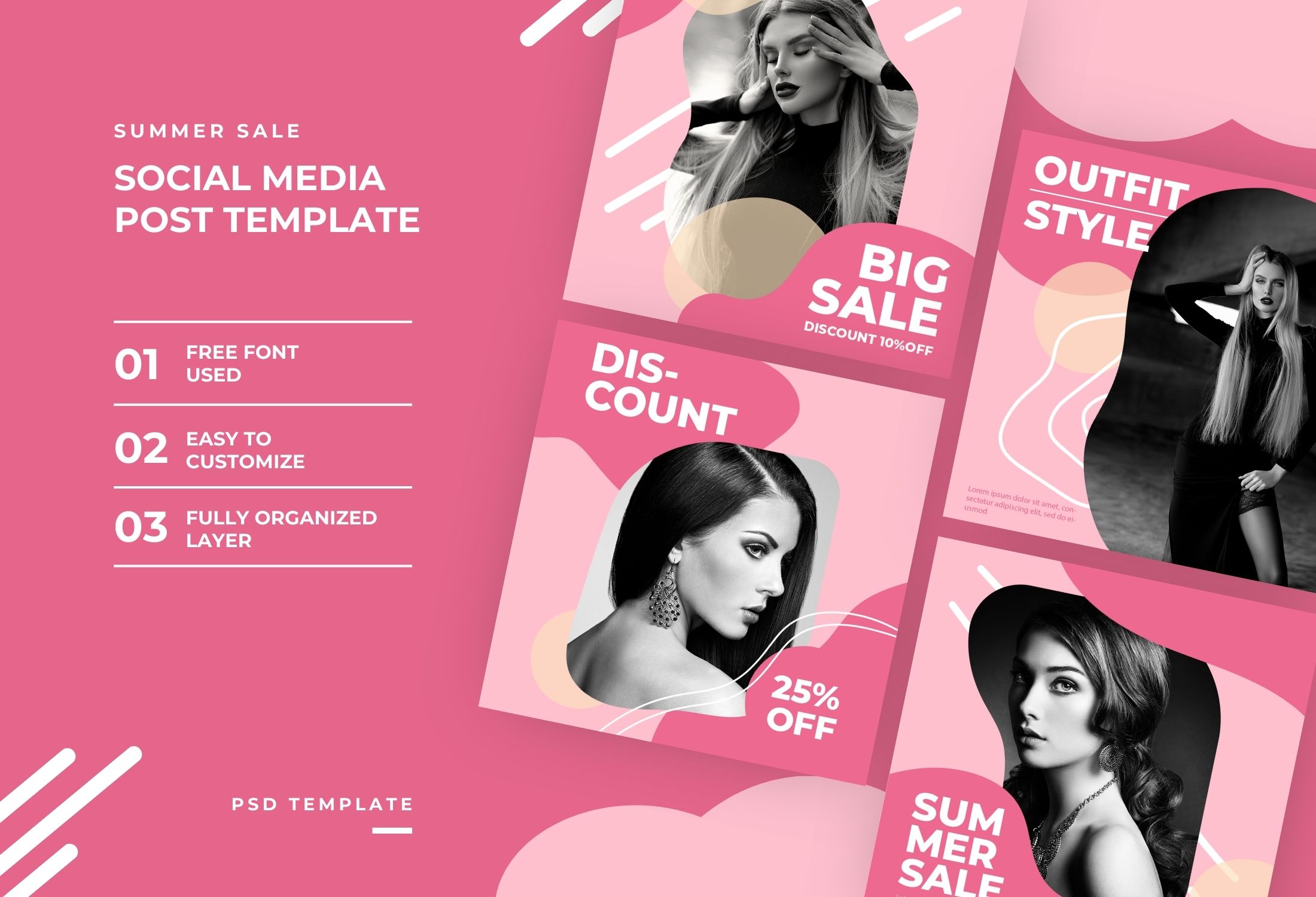 Pink Modern Fashion Sale Instagram Post Template