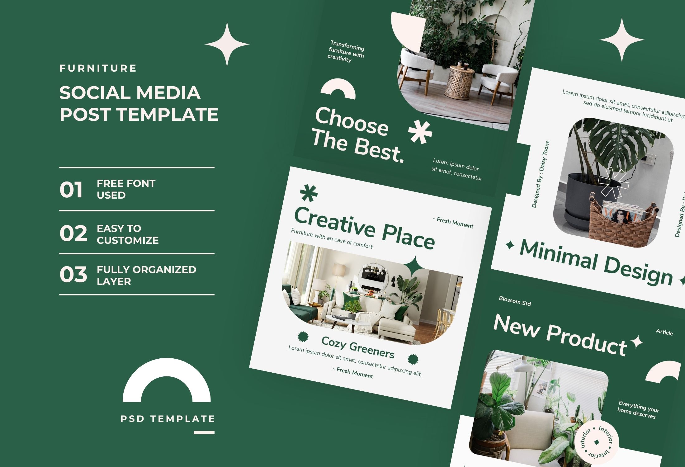 Green Minimalist Furniture Campaign Instagram Post Template