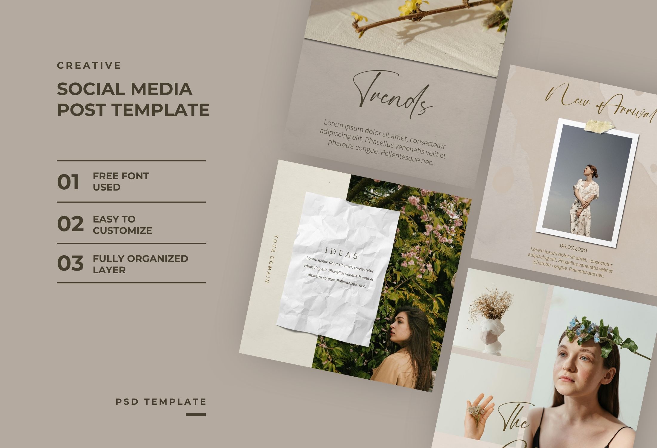 Beige Creative Fashion Trends Instagram Post Template