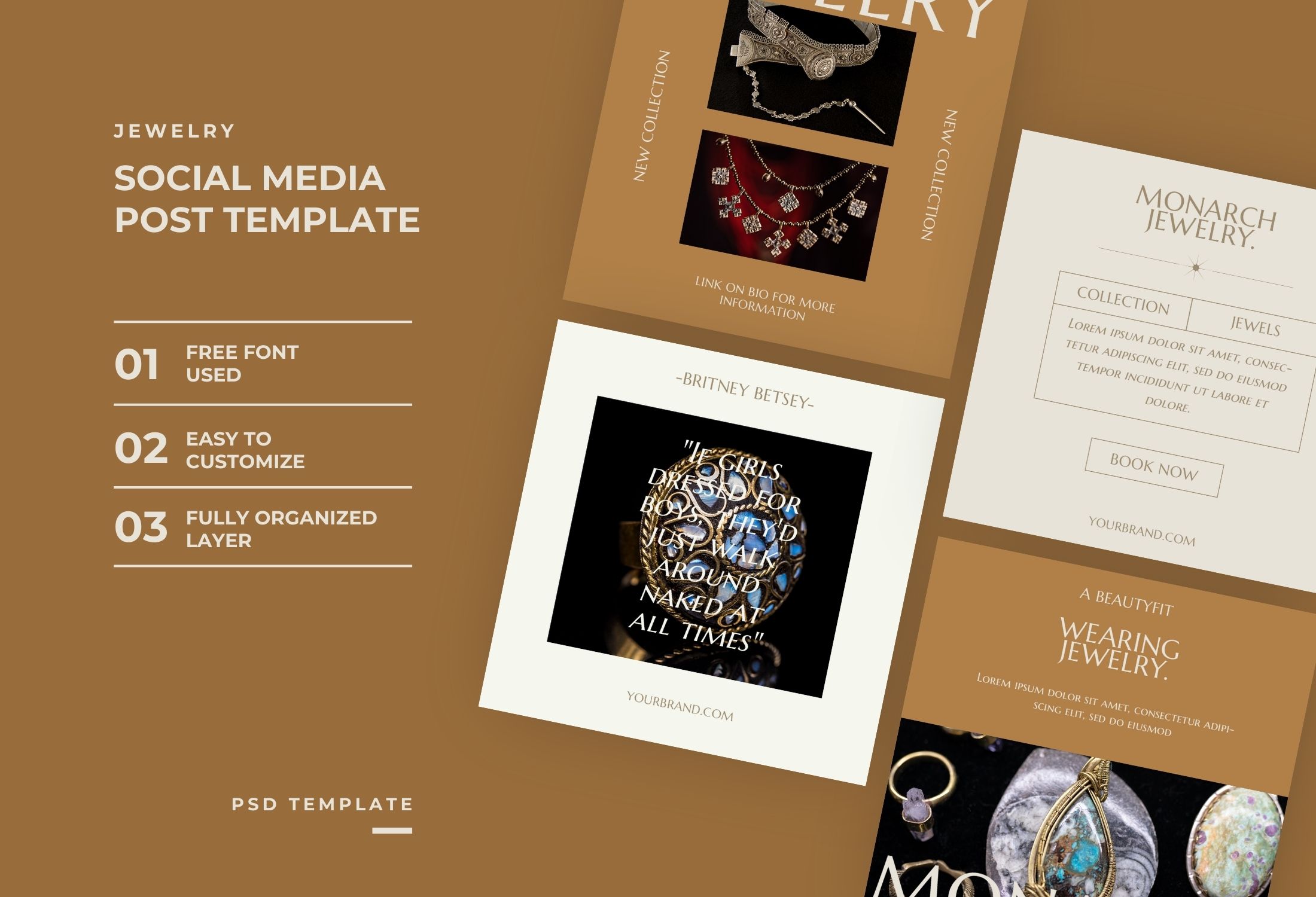 Brown Elegant Jewelry Promotion Instagram Post Template