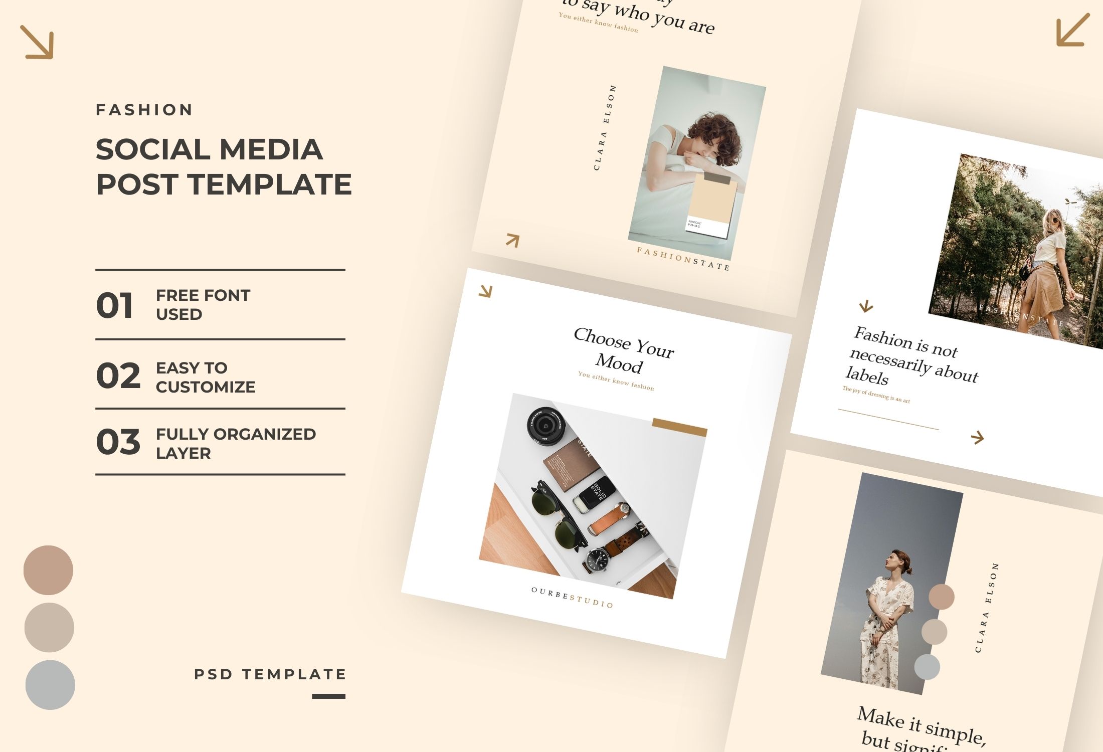 Beige Minimalist Fashion Promo Instagram Post Template
