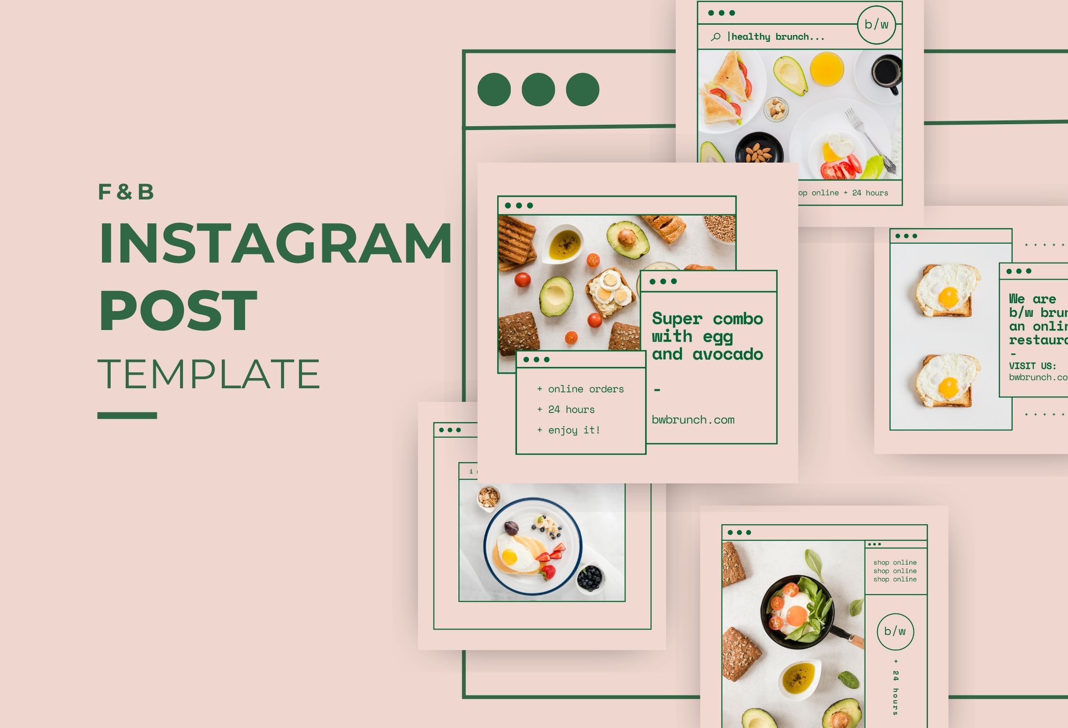 Pink And Green Minimalist Food Promotion Instagram Post Template