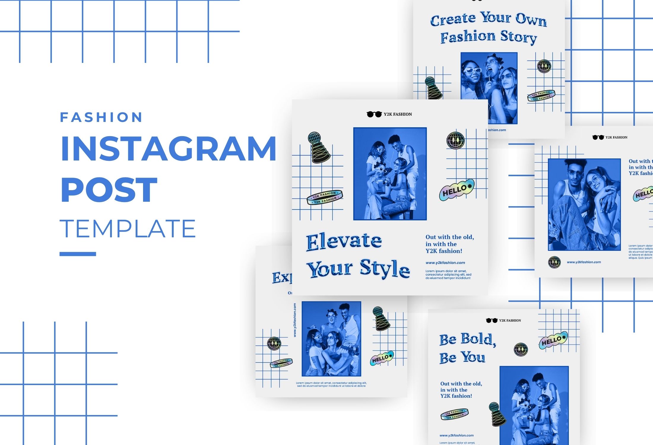 Blue Modern Fashion Campaign Instagram Post Template