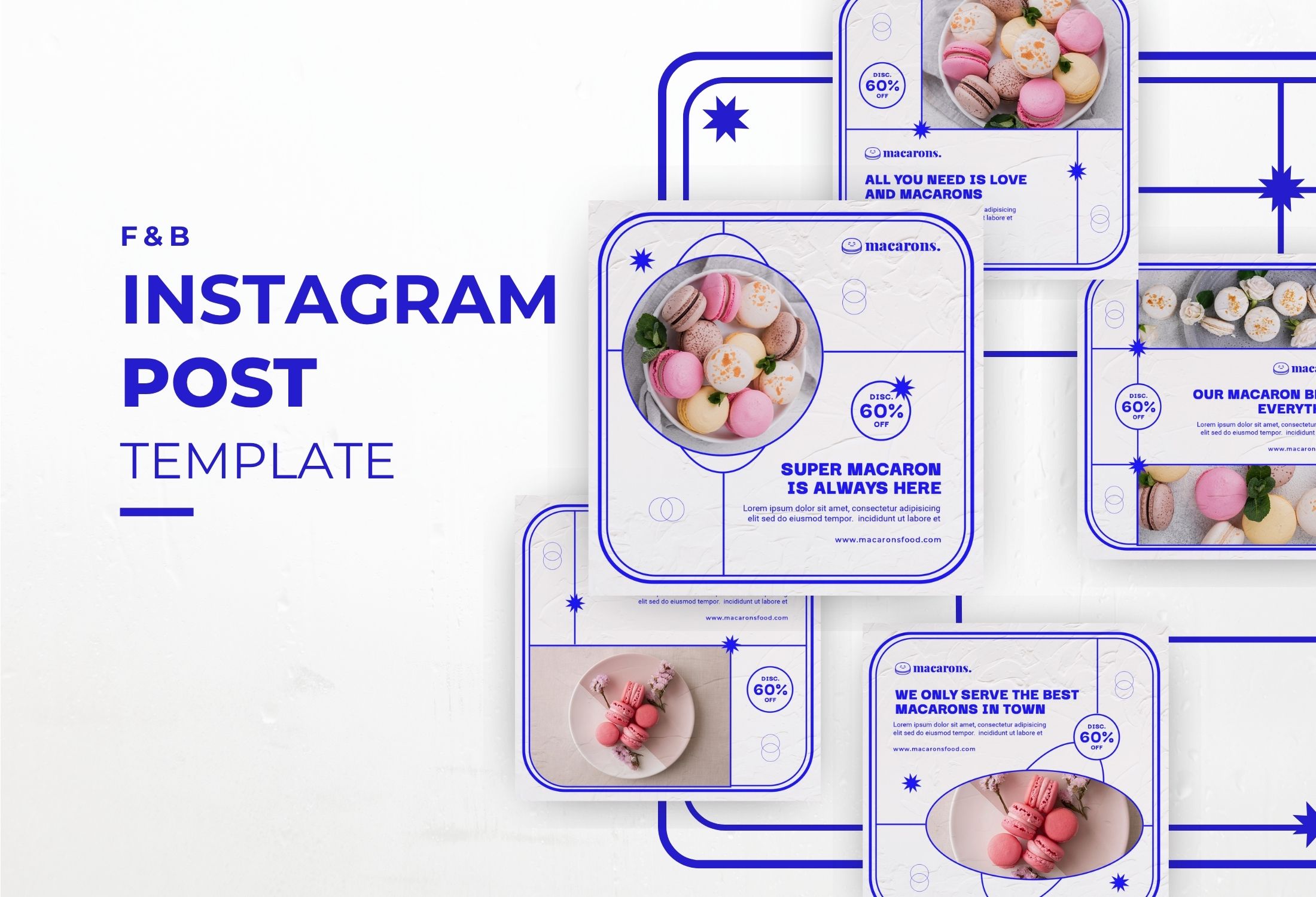 White And Blue Modern Food Promo Instagram Post Template
