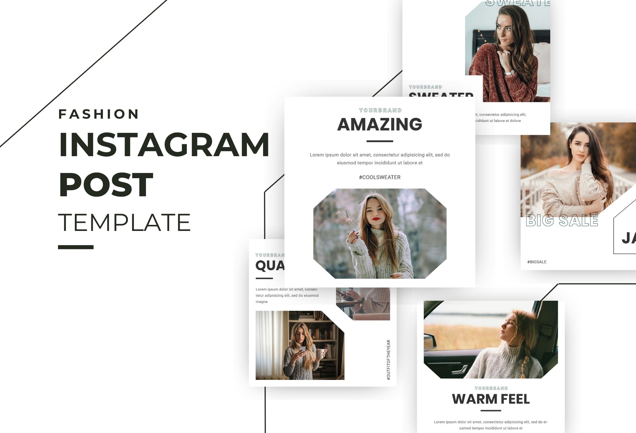 White And Black Minimalist Fashion Campaign Instagram Post Template