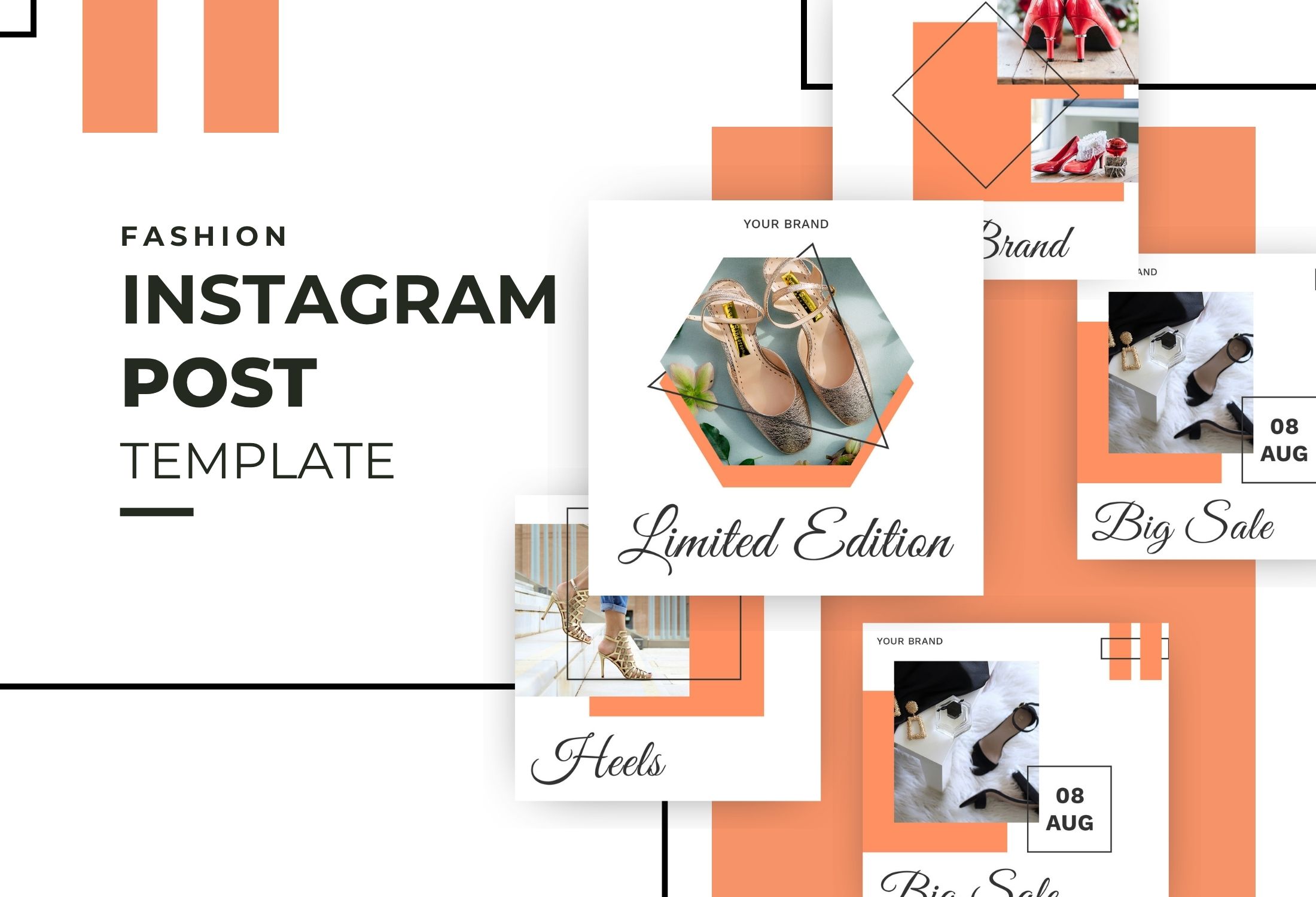 White And Orange Modern Fashion Promo Instagram Post Template
