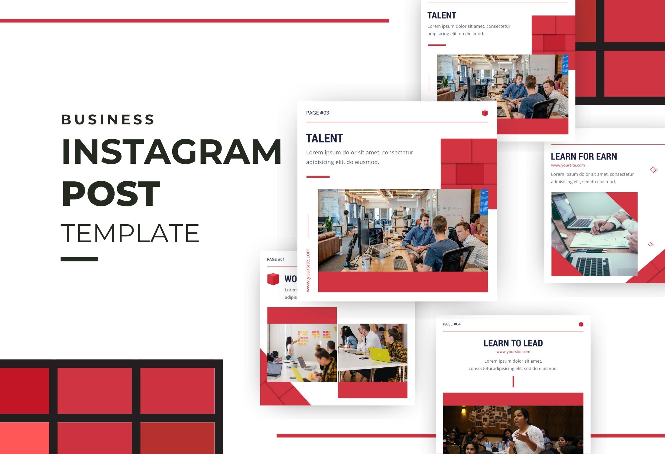 White And Red Modern Business Promotion Instagram Post Template