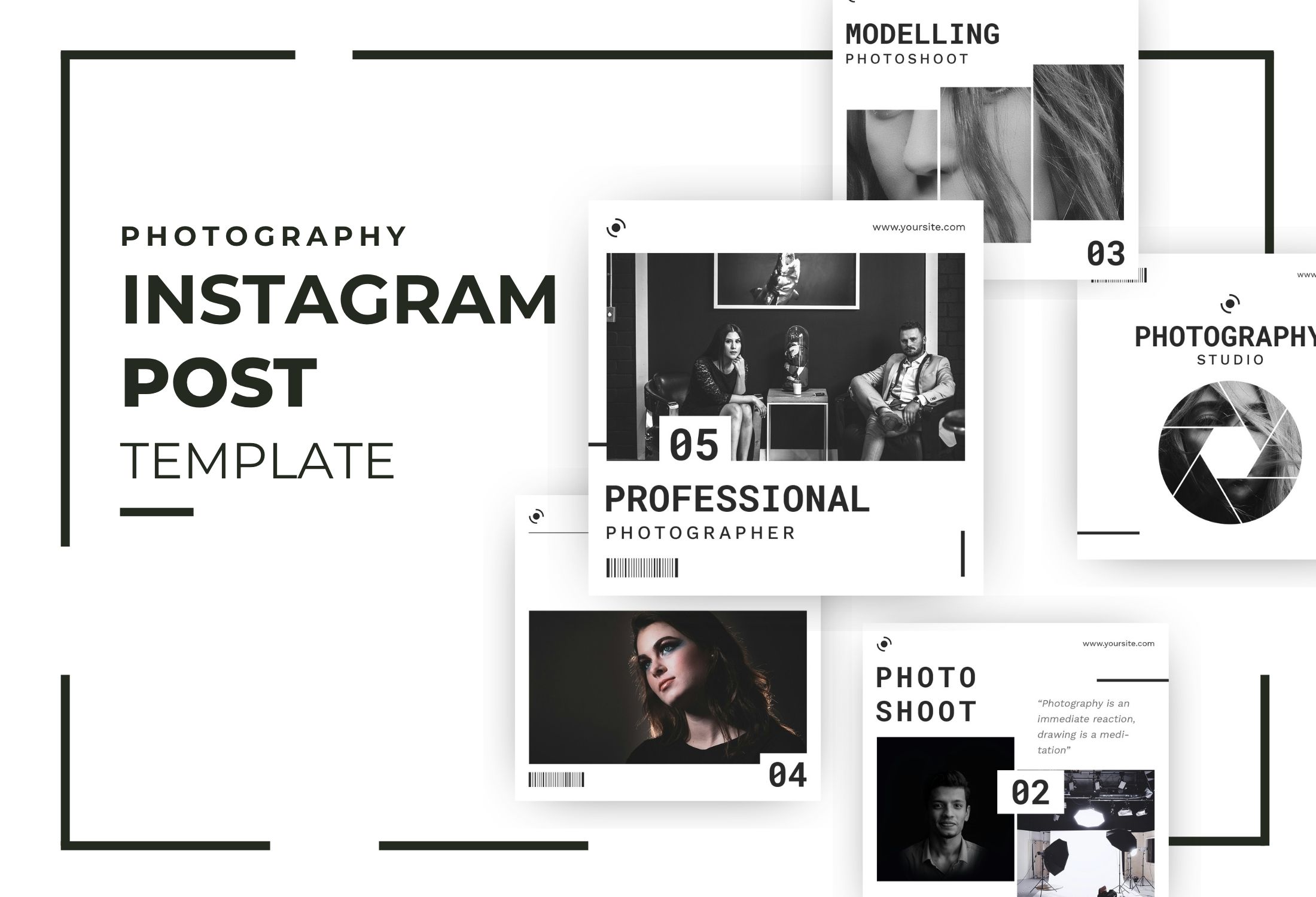 Black And White Professional Photography Instagram Post Template