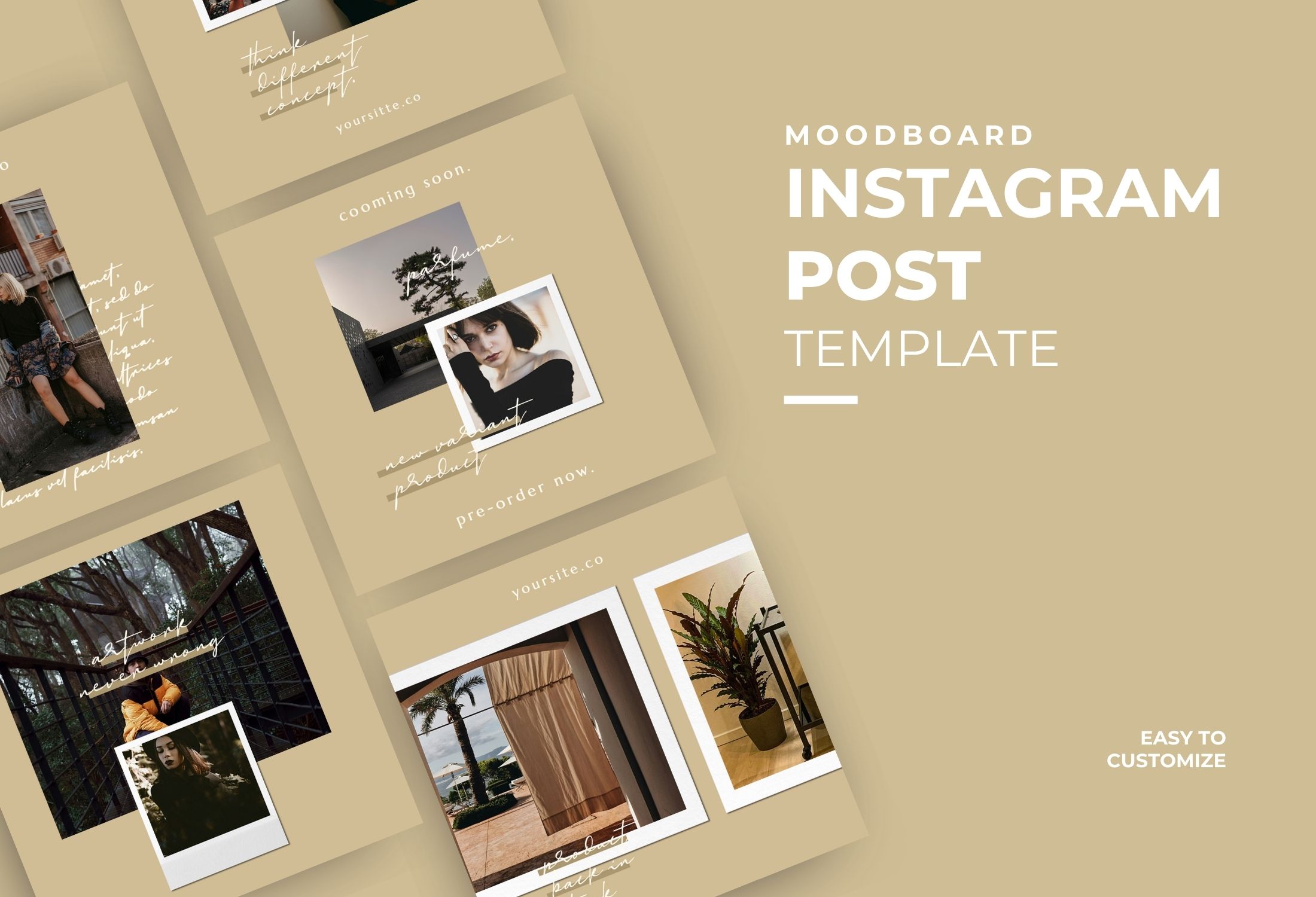 Beige Minimalist Moodboard Instagram Post Template