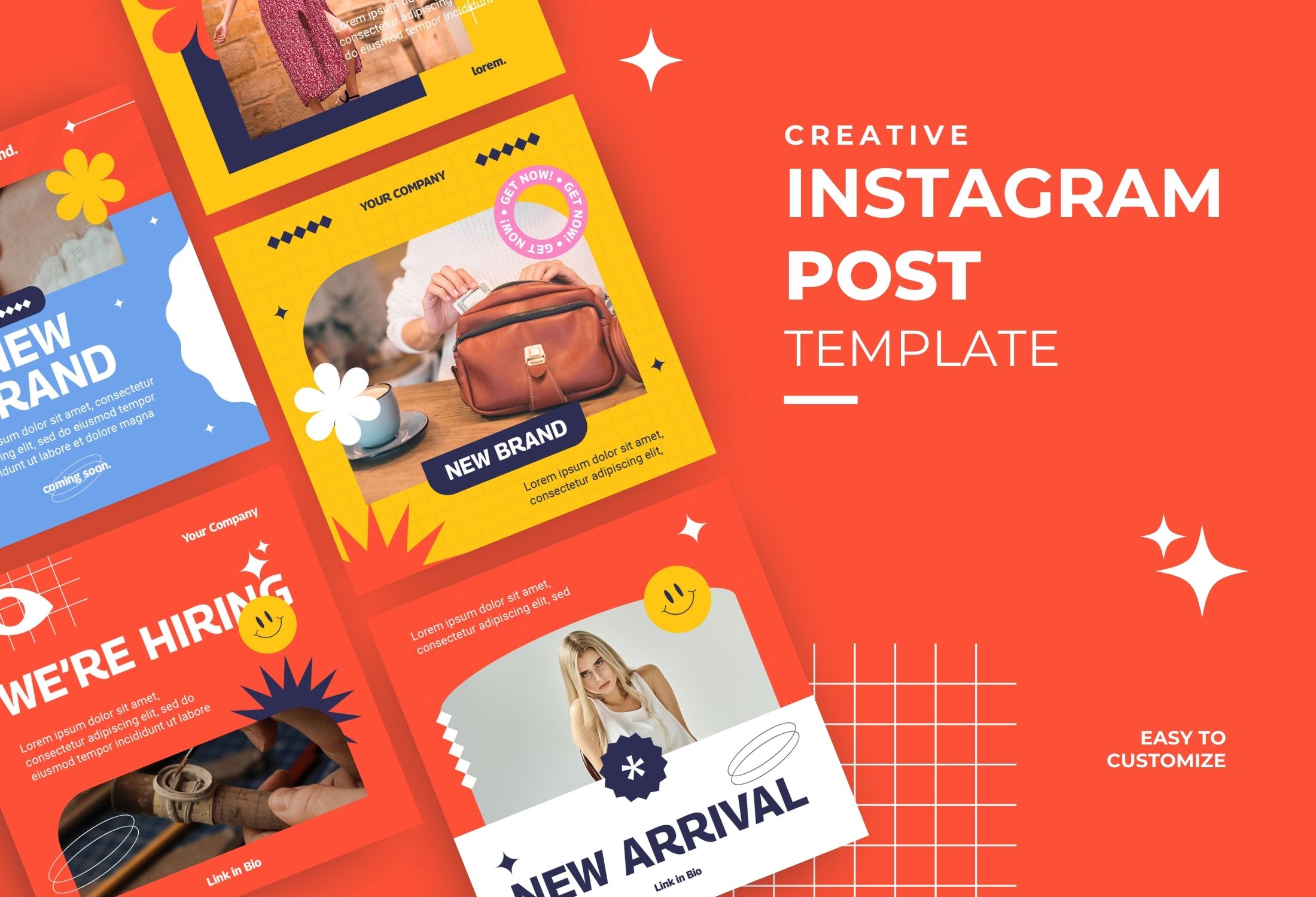 Orange Creative Brand Promotion Instagram Post Template