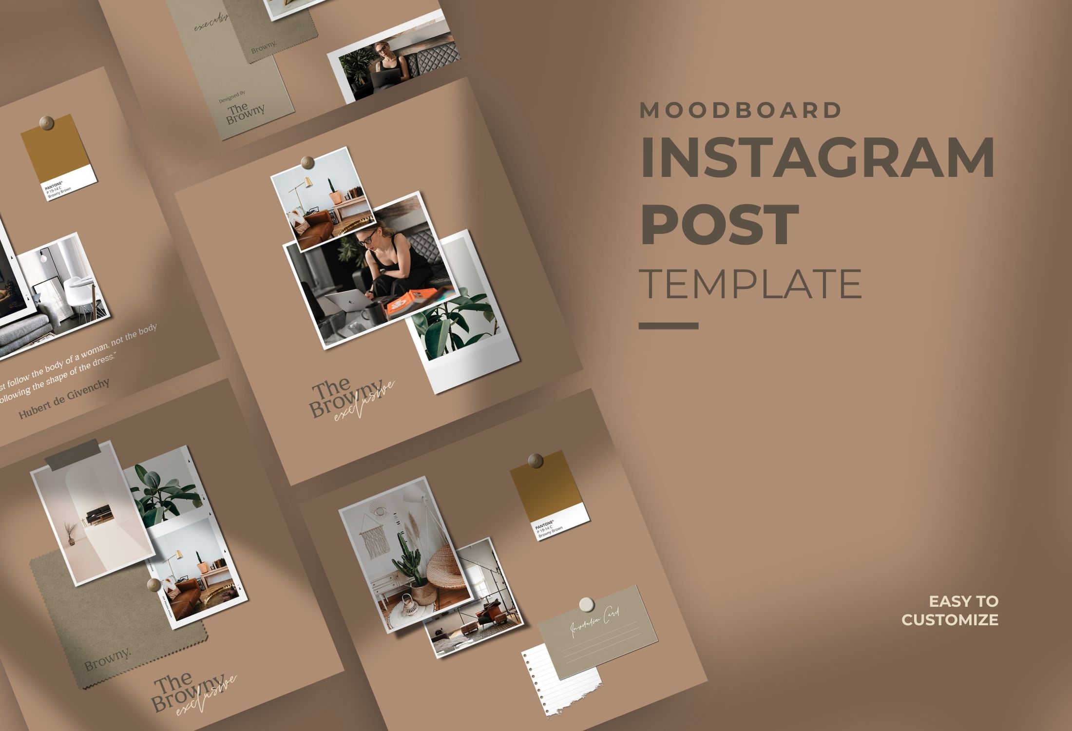 Brown Minimalist Moodboard Instagram Post Template
