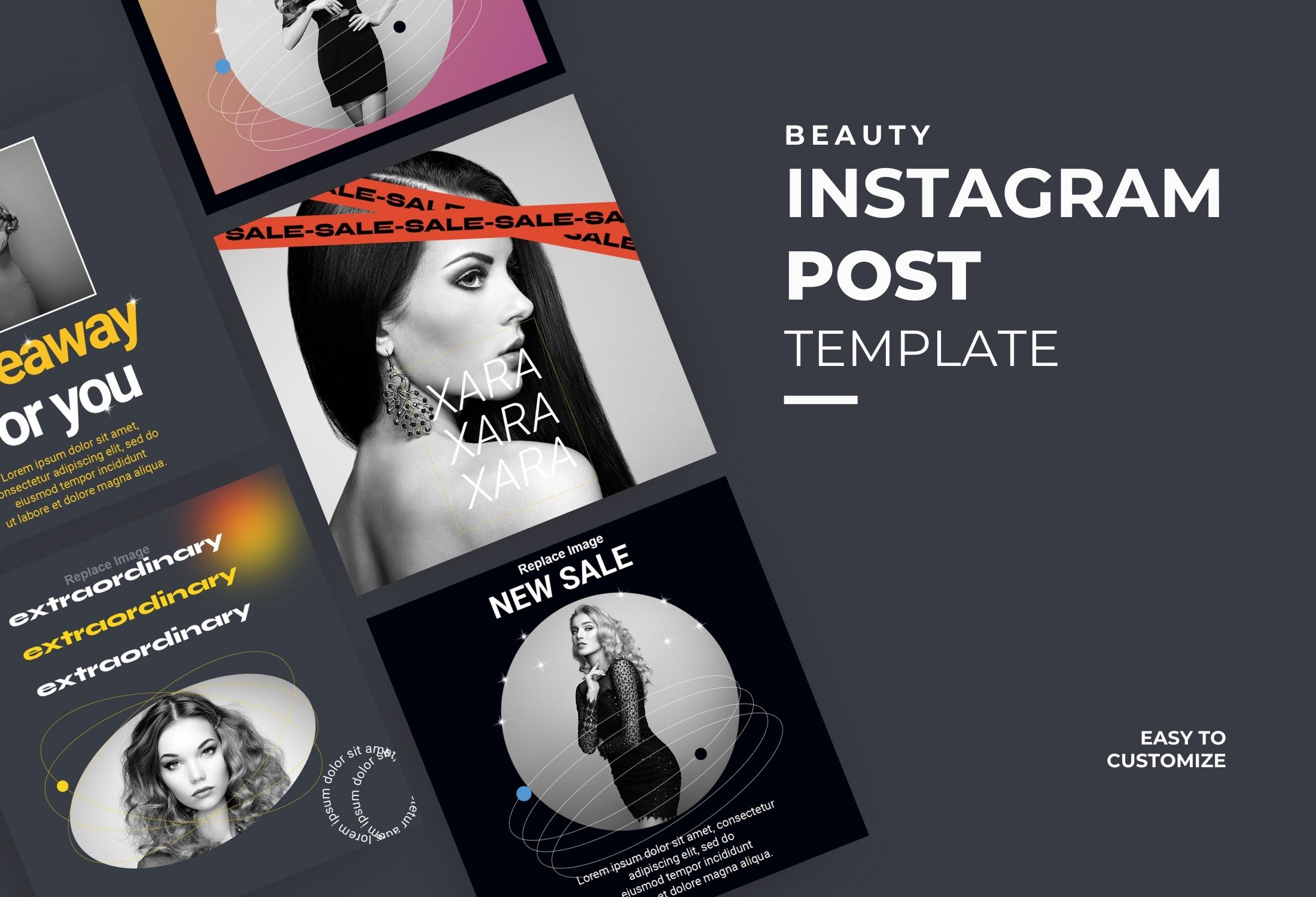 Black And White Modern Beauty Sale Instagram Post Template