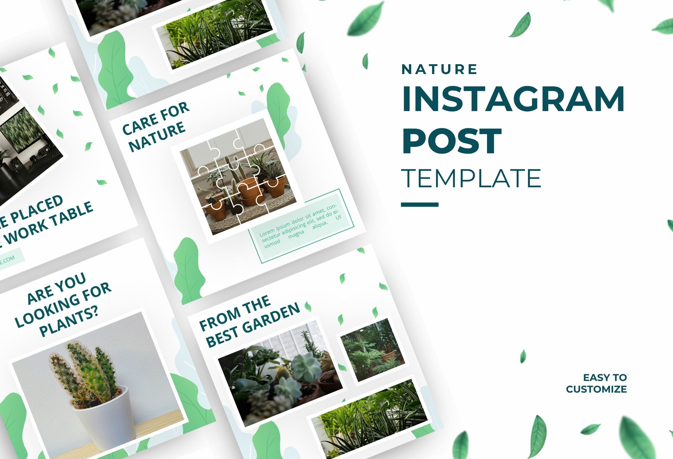 White And Green Minimalist Nature Promo Instagram Post Template