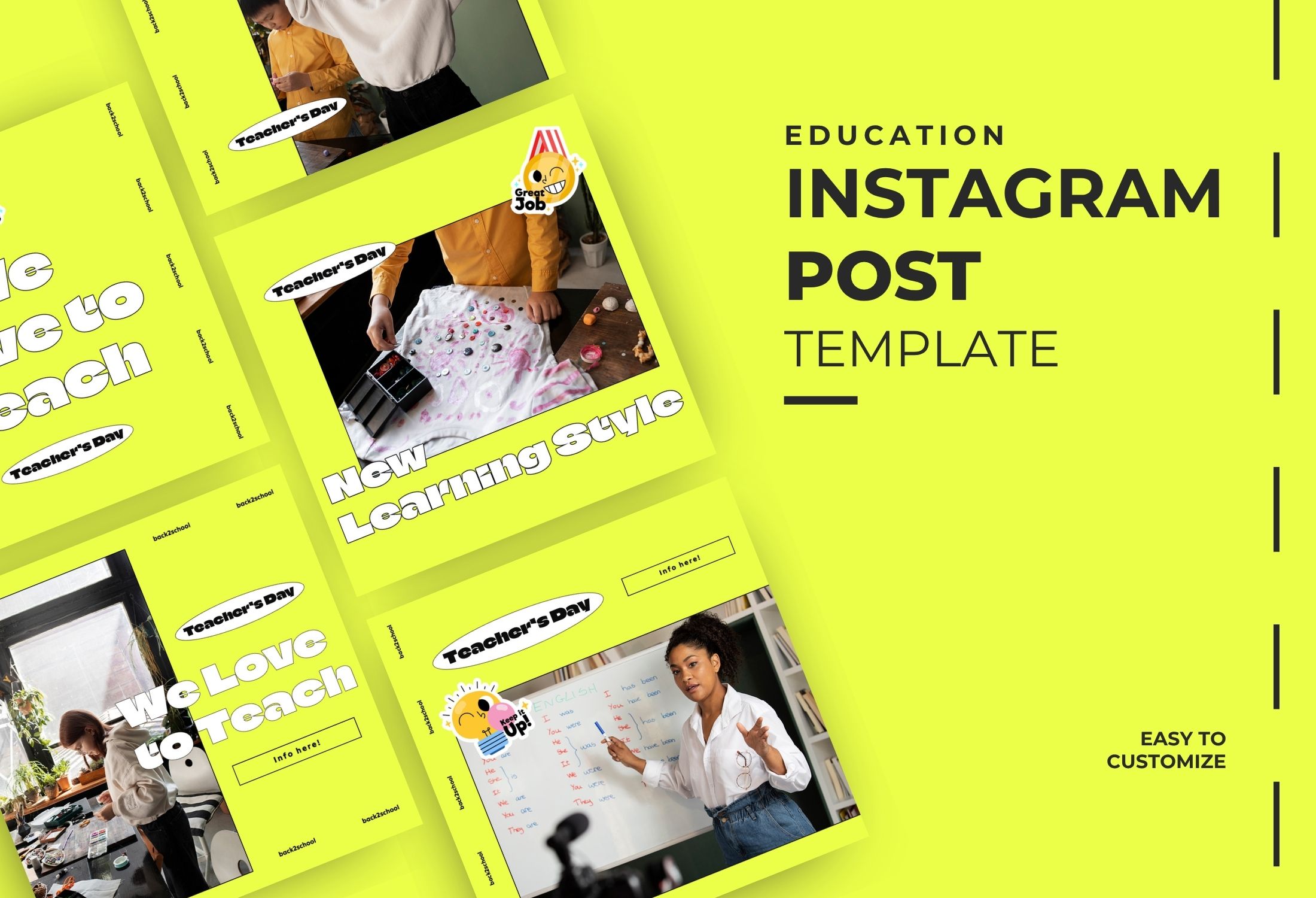 Yellow Modern Education Banner Instagram Post Template