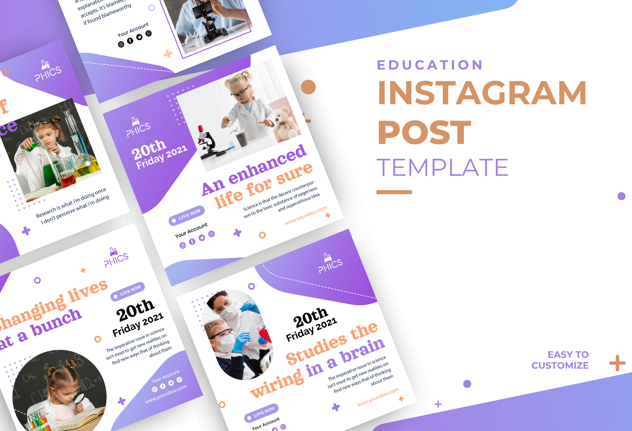 Purple And Orange Modern Education Campaign Instagram Post Template