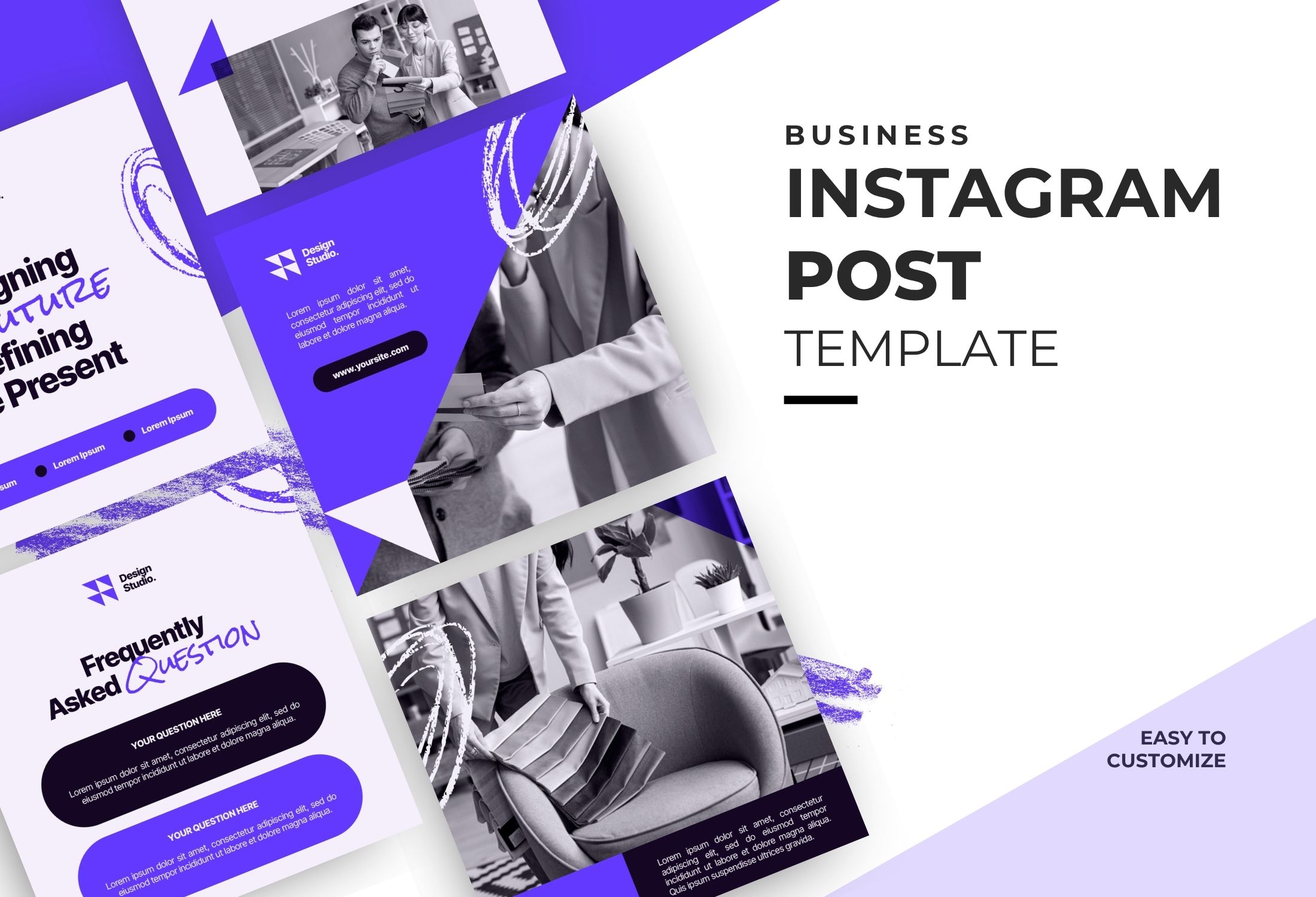 Purple And Black Modern Business Campaign Instagram Post Template