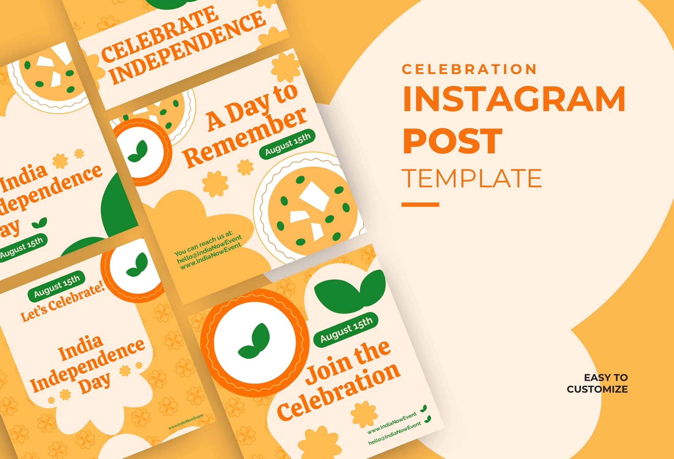 Orange And Green Bold Celebration Event Instagram Post Template