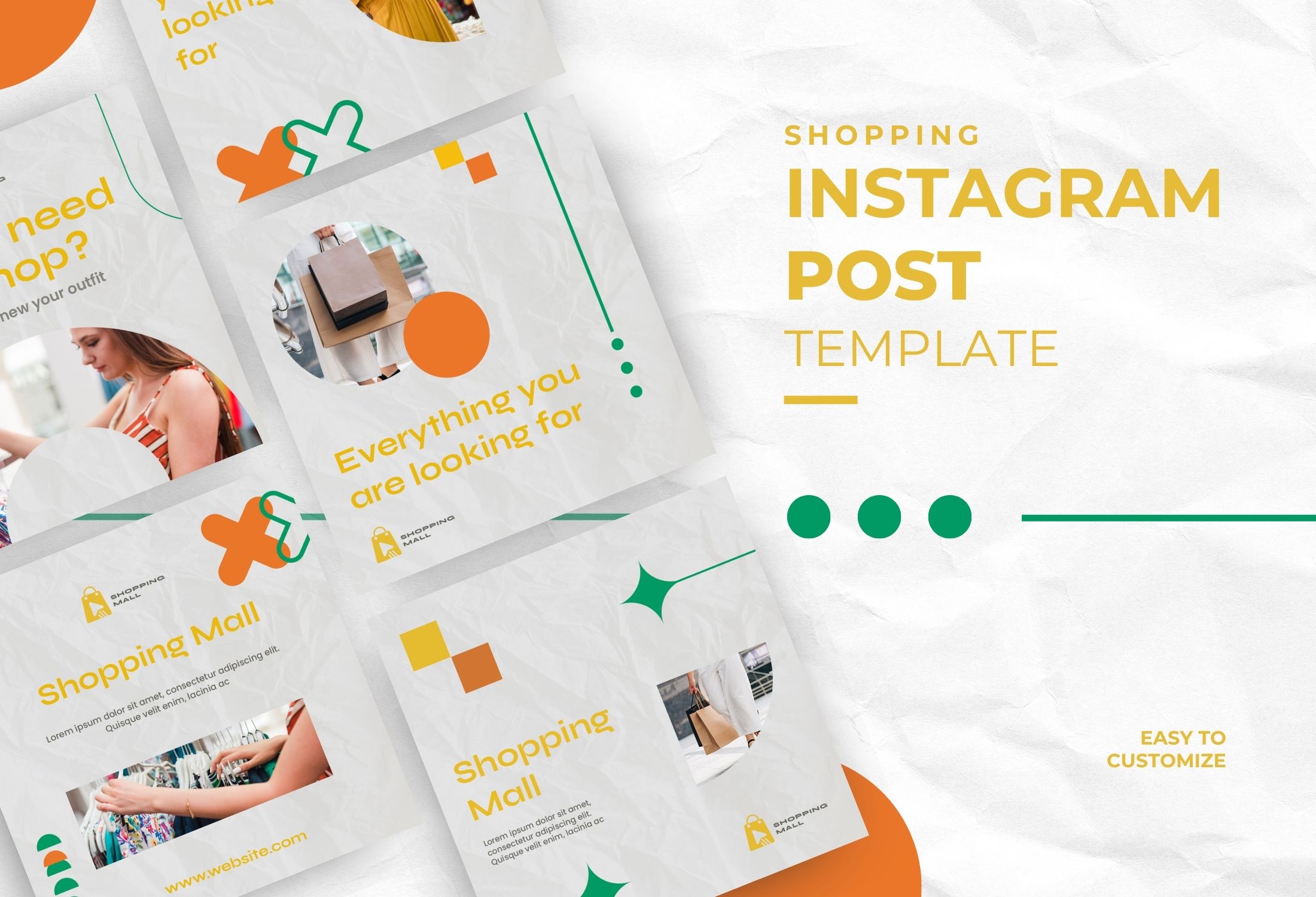 White And Orange Modern Shopping Promo Instagram Post Template